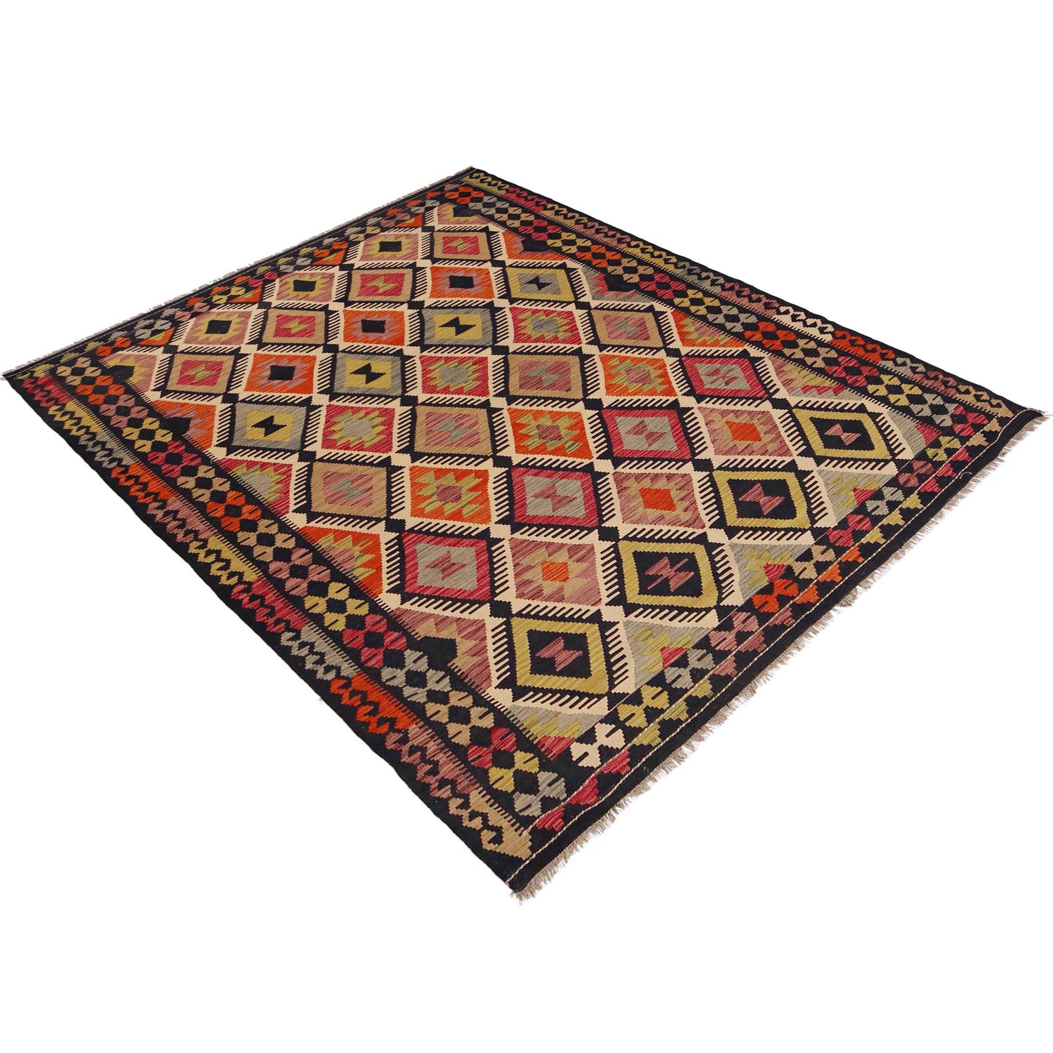 Handmade Vegetable Kelim 6' 4" x 9' 7" (ft) - No. P36076