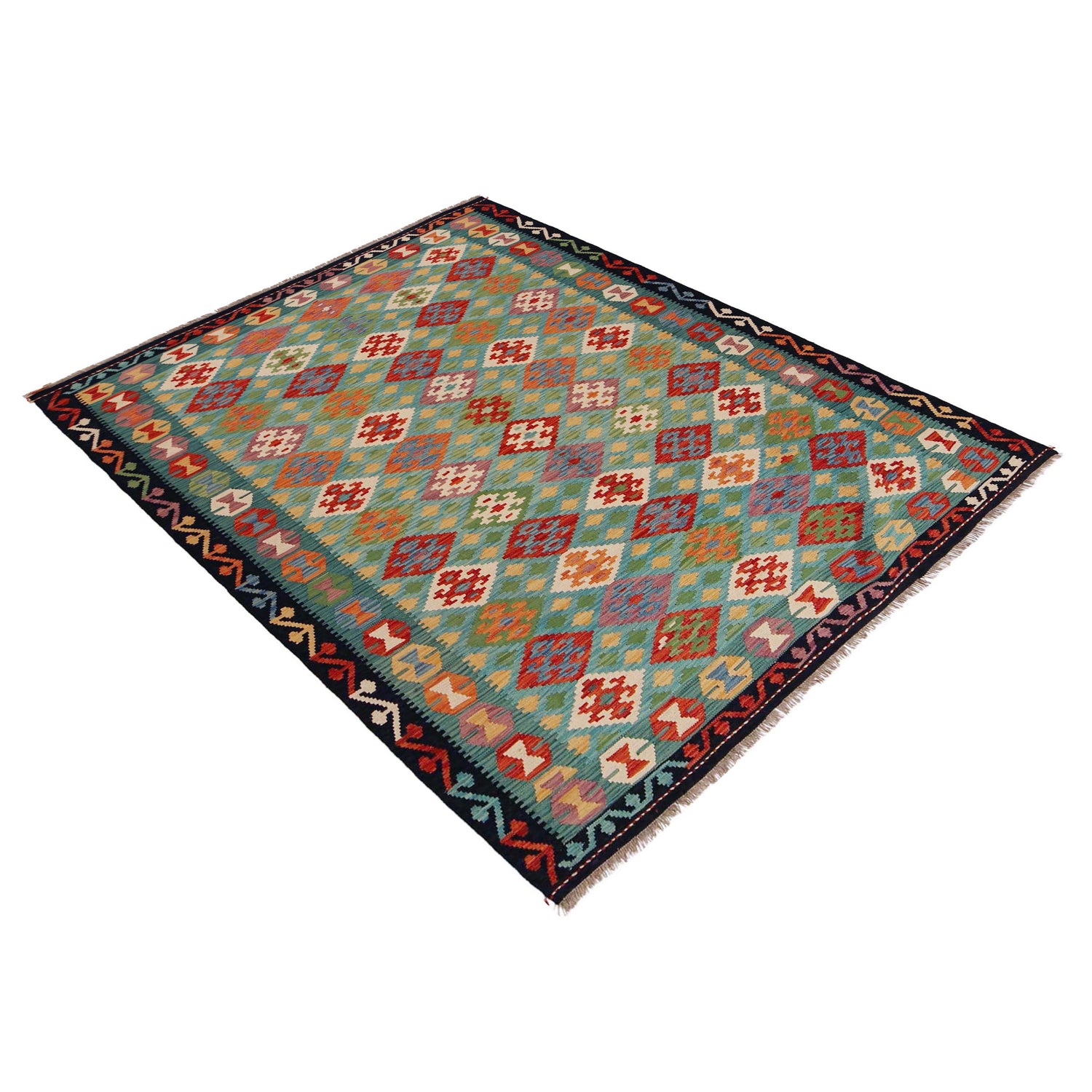 Handmade Vegetable Kelim 5' 10" x 8' 4" (ft) - No. P36077