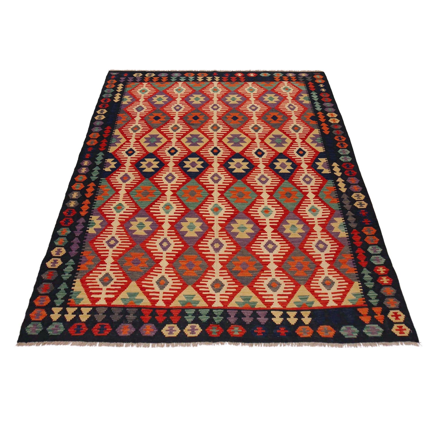 Handmade Vegetable Kilim 5' 9" x 7' 10" (ft) - No. P36080