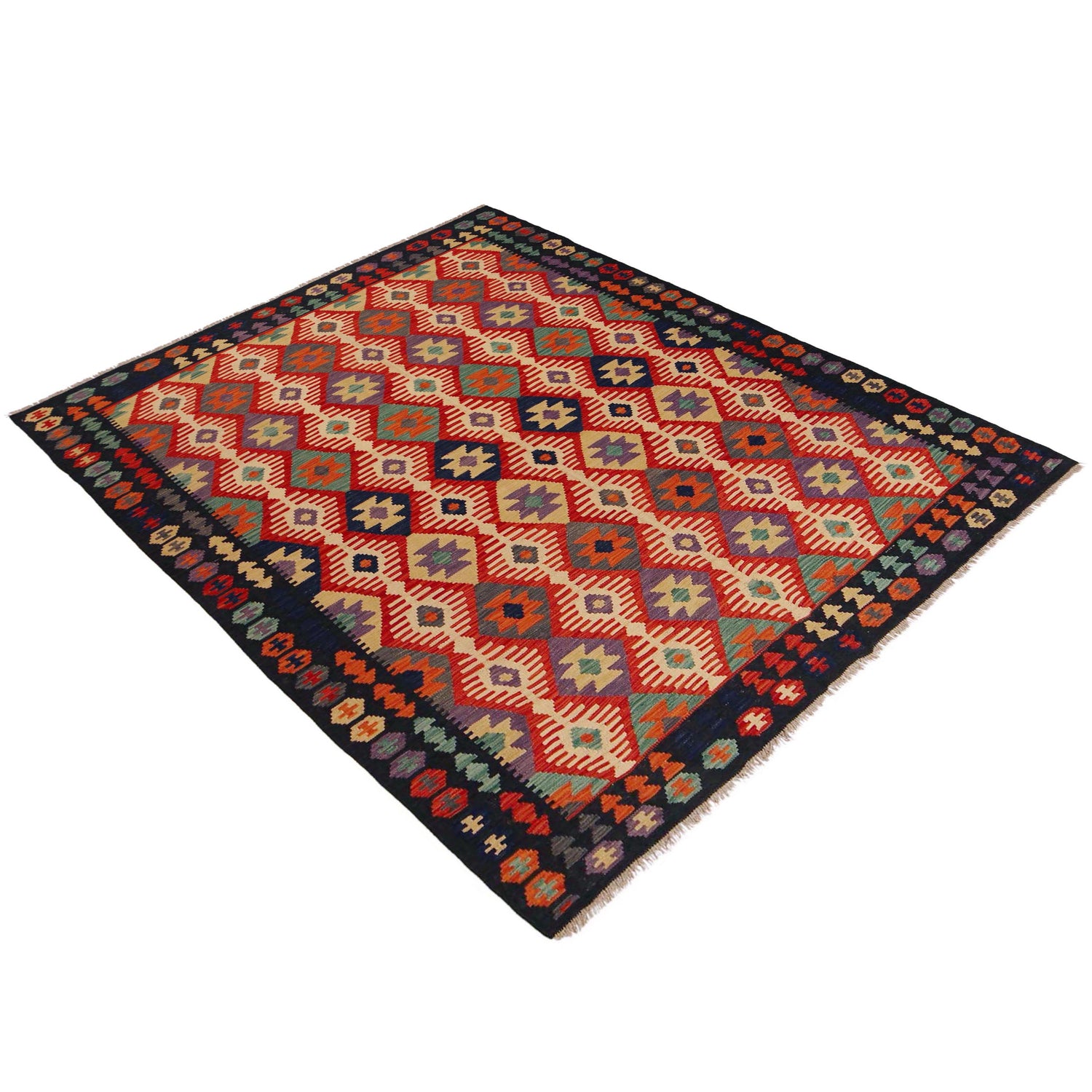 Handmade Vegetable Kilim 5' 9" x 7' 10" (ft) - No. P36080