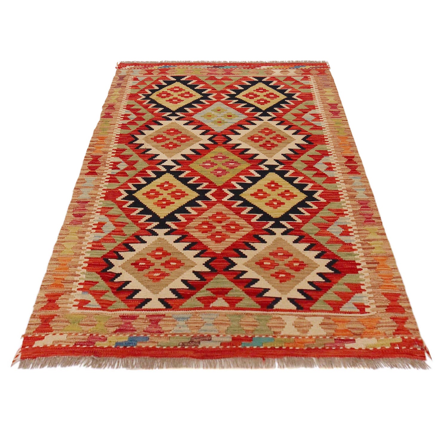 Handmade Vegetable Kilim 3' 3" x 5' 0" (ft) - No. P36090