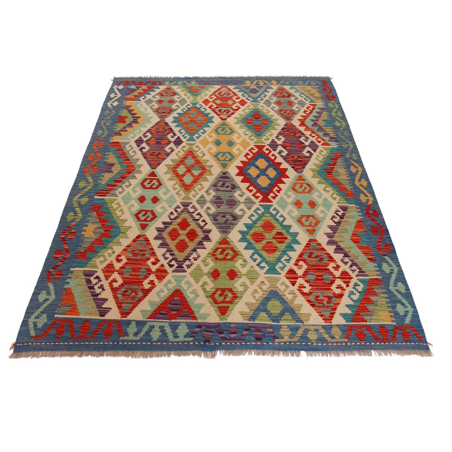 Handmade Vegetable Kilim 5' 0" x 6' 9" (ft) - No. P36099