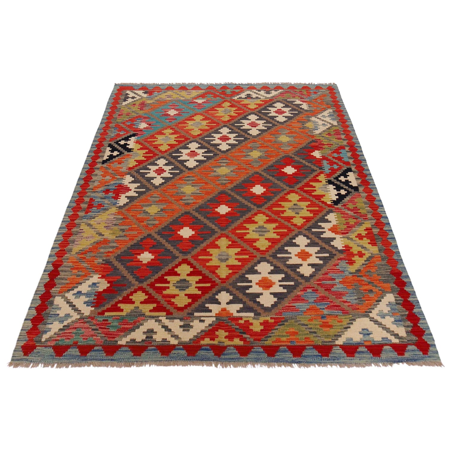 Handmade Vegetable Kilim 4' 11" x 6' 6" (ft) - No. P36102