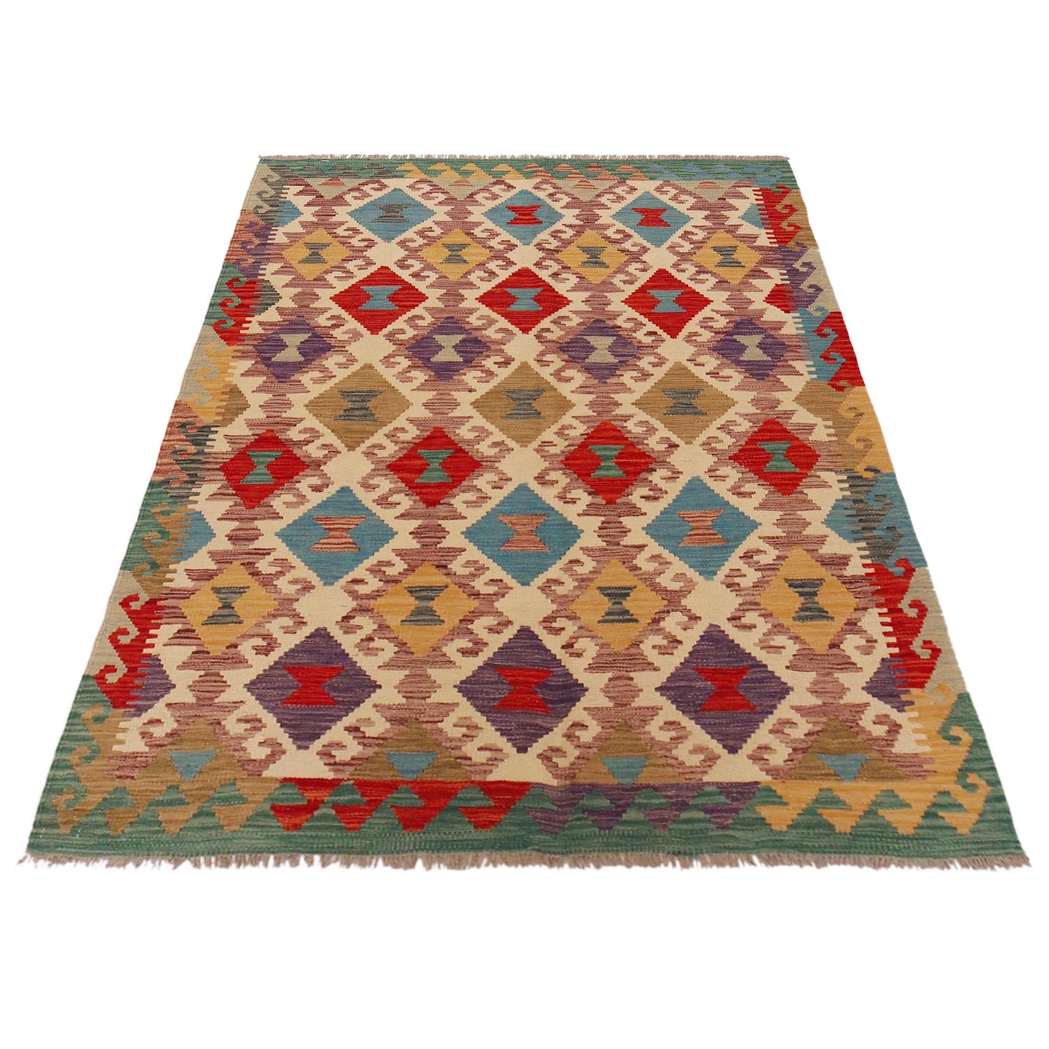 Handmade Vegetable Kilim 4' 2" x 6' 0" (ft) - No. P36106