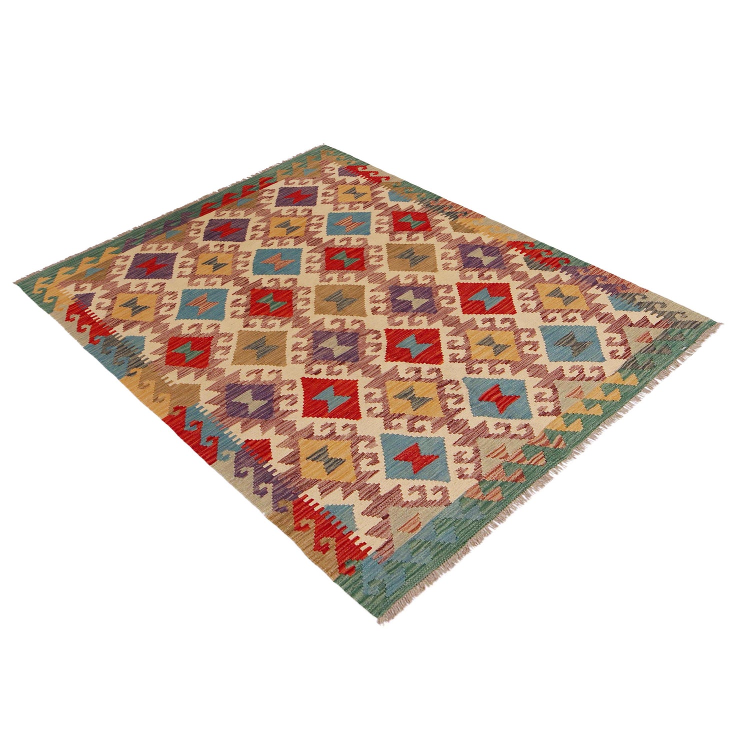 Handmade Vegetable Kilim 4' 2" x 6' 0" (ft) - No. P36106