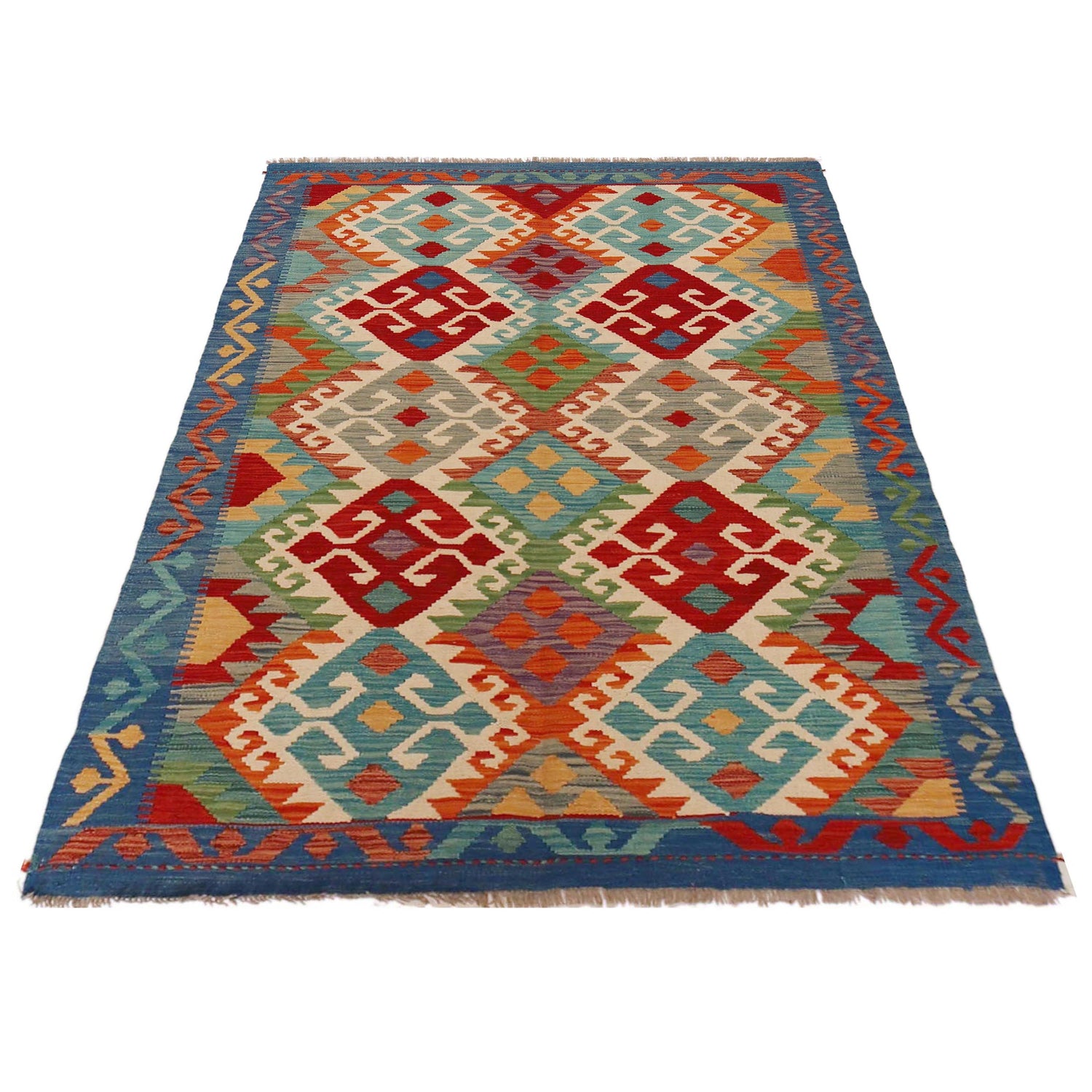 Handmade Vegetable Kelim 4' 0" x 5' 9" (ft) - No. P36107