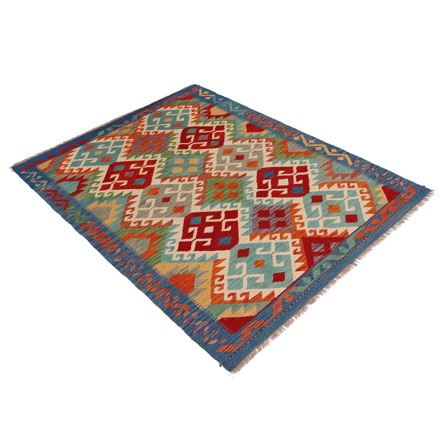 Handmade Vegetable Kelim 4' 0" x 5' 9" (ft) - No. P36107