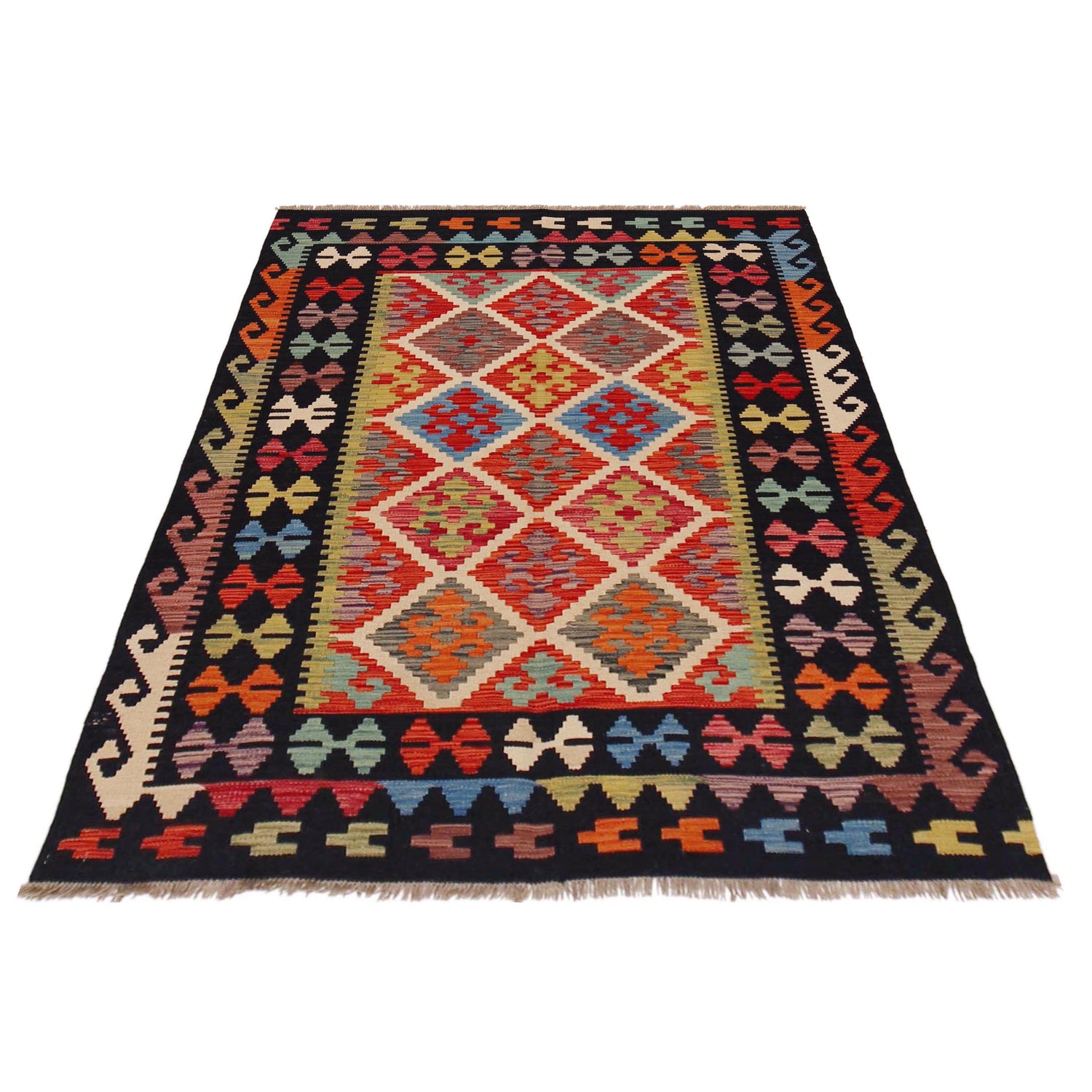 Handmade Vegetable Kilim 4' 1" x 5' 7" (ft) - No. P36108