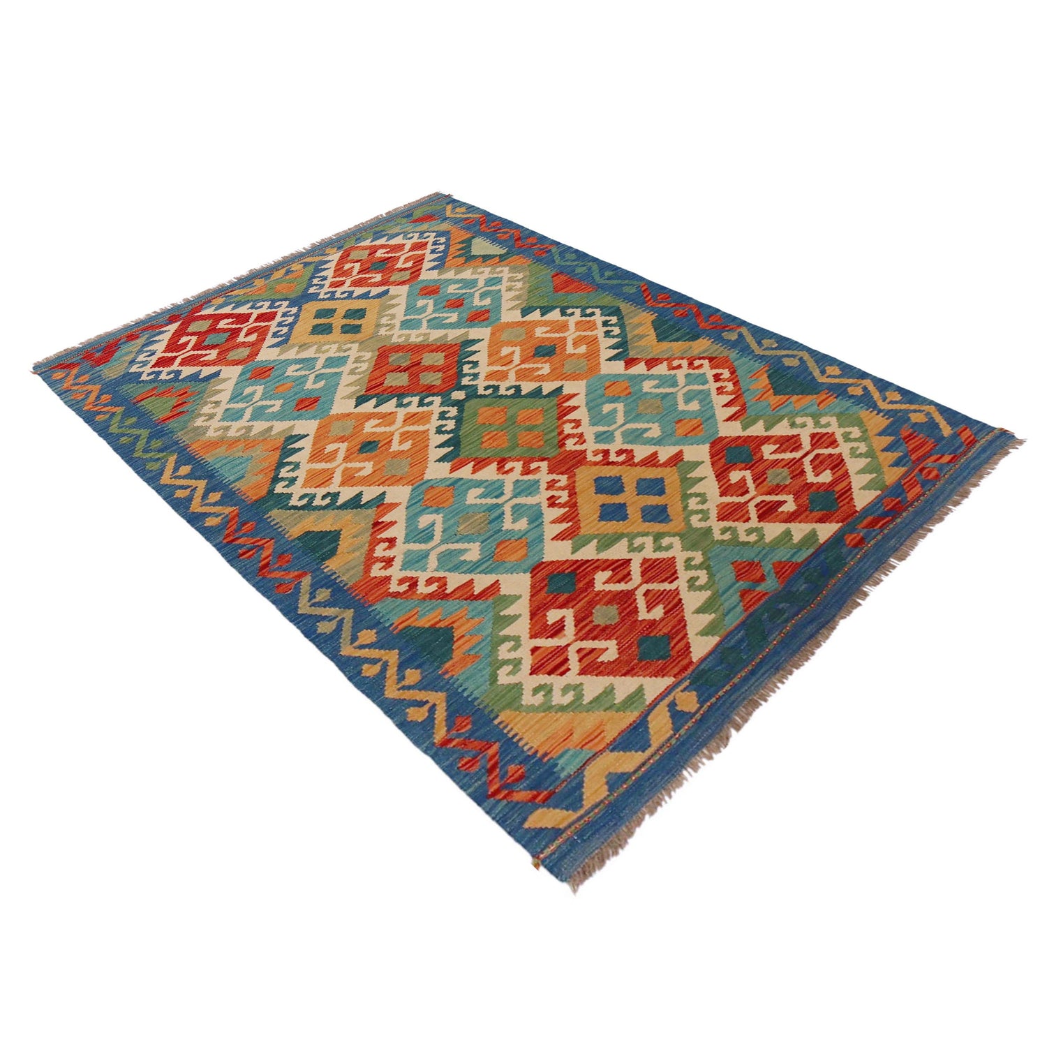 Handmade Vegetable Kilim 4' 0" x 5' 10" (ft) - No. P36110
