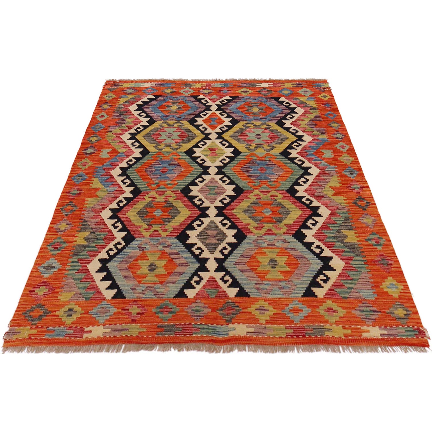 Handmade Vegetable Kilim 4' 3" x 5' 5" (ft) - No. P36112
