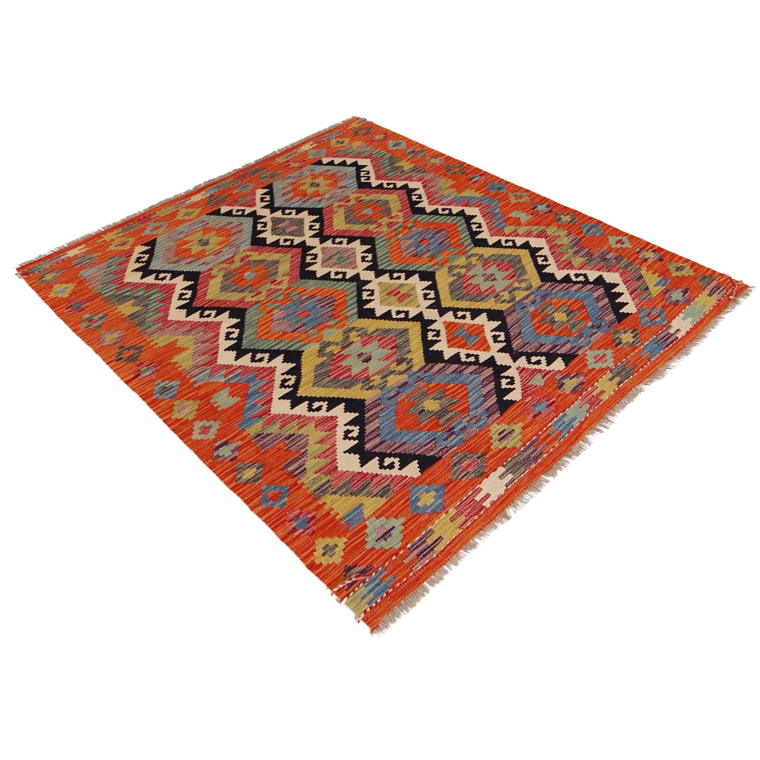 Handmade Vegetable Kilim 4' 3" x 5' 5" (ft) - No. P36112
