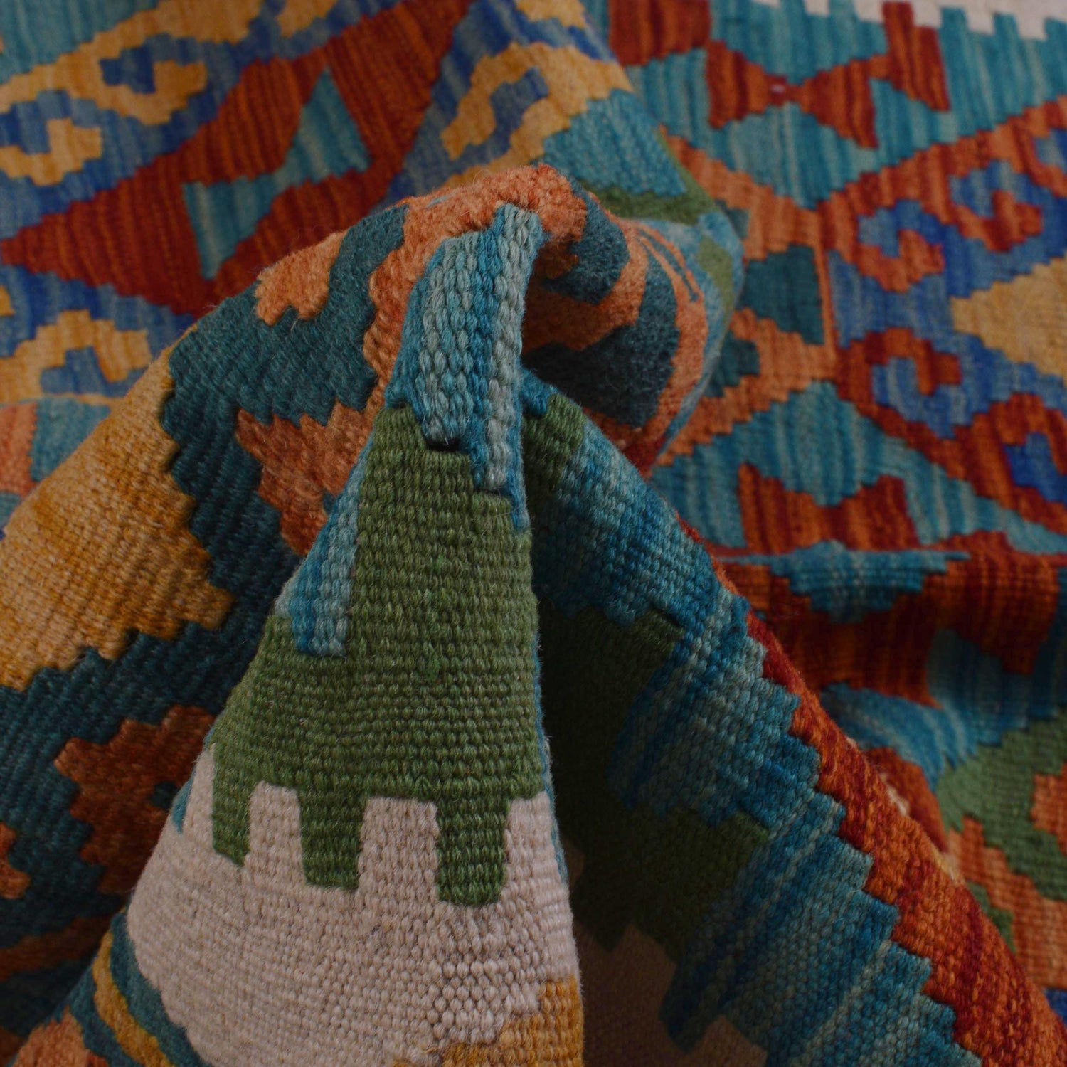 Handmade Vegetable Kilim 4' 2" x 5' 10" (ft) - No. P36116