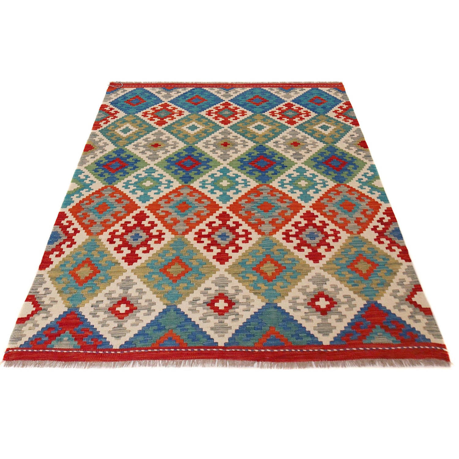 Handmade Vegetable Kilim 4' 4" x 5' 7" (ft) - No. P36118