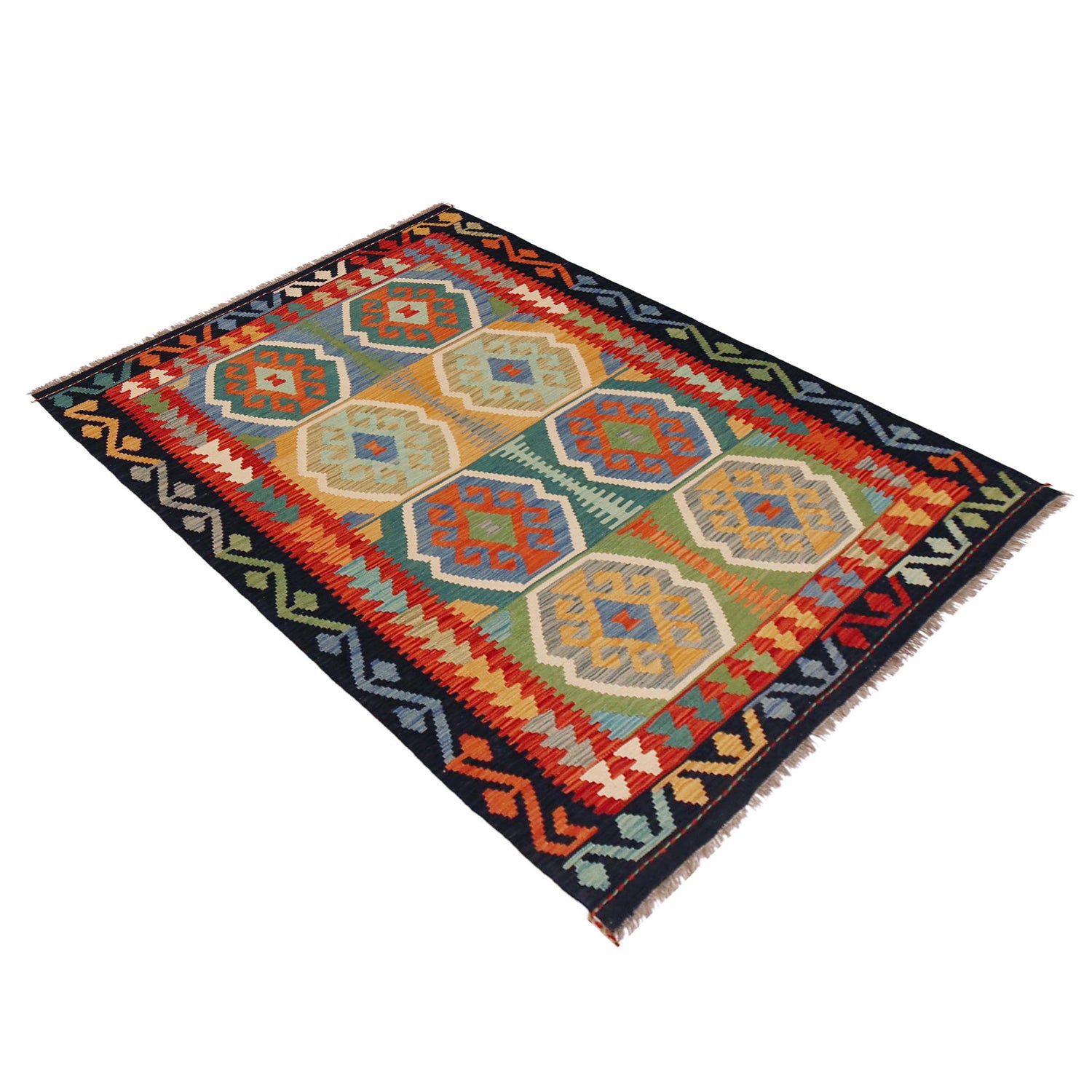 Handmade Vegetable Kilim 3' 11" x 6' 5" (ft) - No. P36123