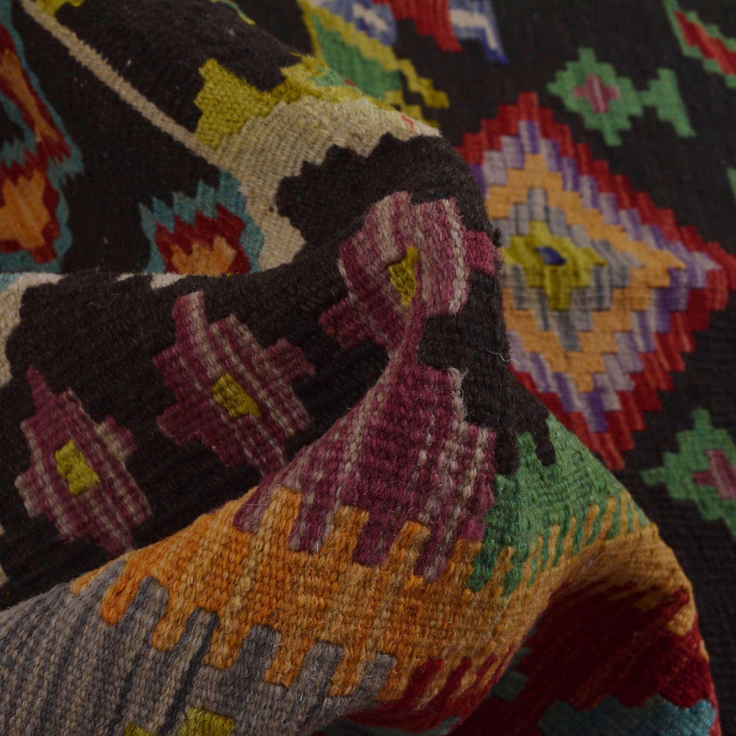 Handmade Vegetable Kilim 4' 2" x 6' 2" (ft) - No. P36127