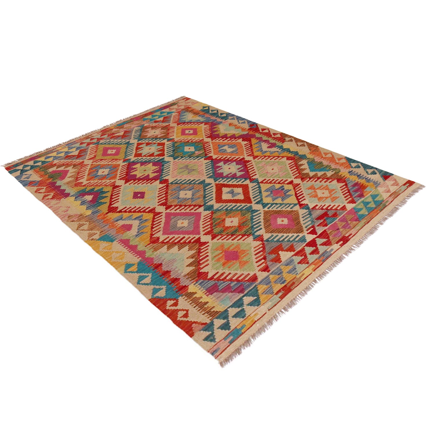 Handmade Vegetable Kilim 4' 2" x 5' 8" (ft) - No. P36129