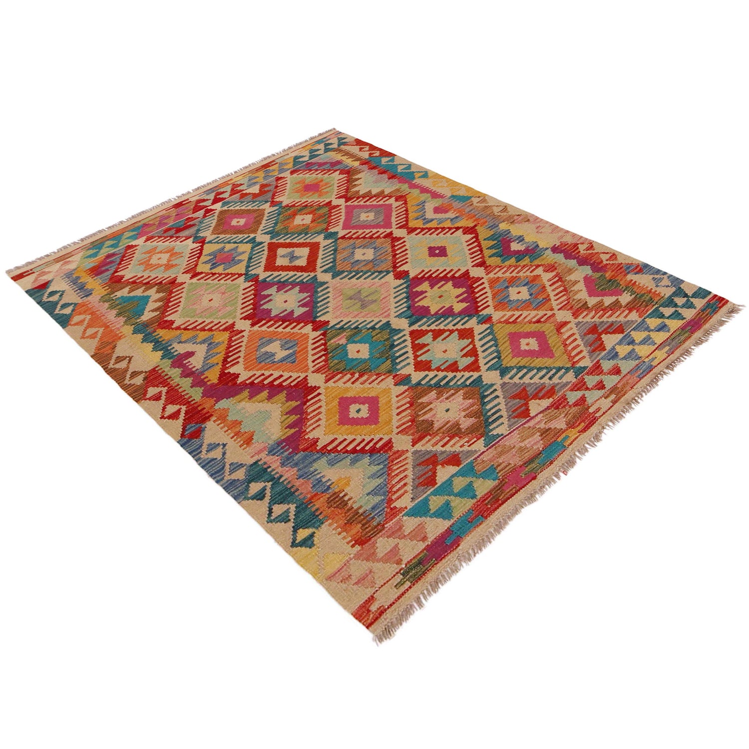 Handmade Vegetable Kilim 4' 2" x 5' 8" (ft) - No. P36129