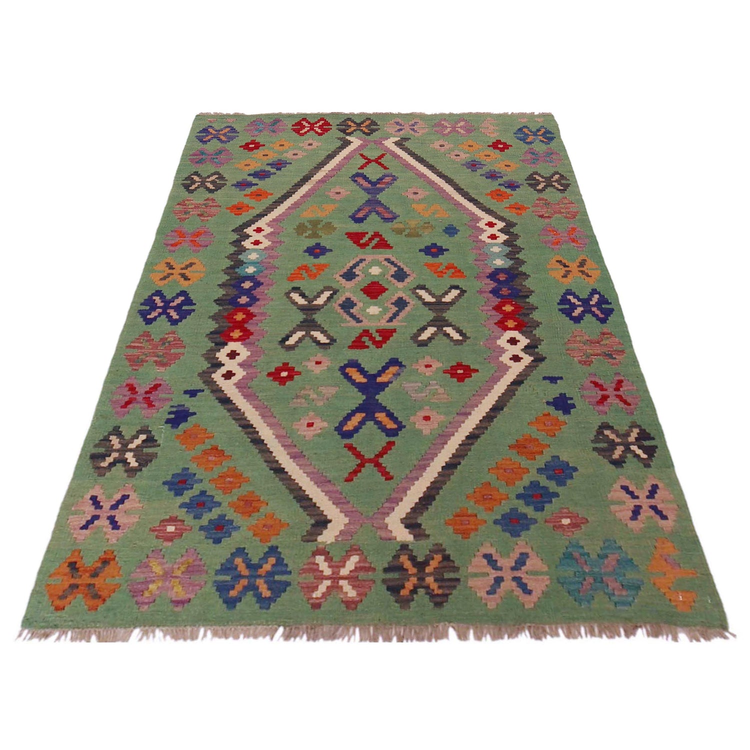 Handmade Vegetable Kilim 3' 4" x 5' 0" (ft) - No. P36137