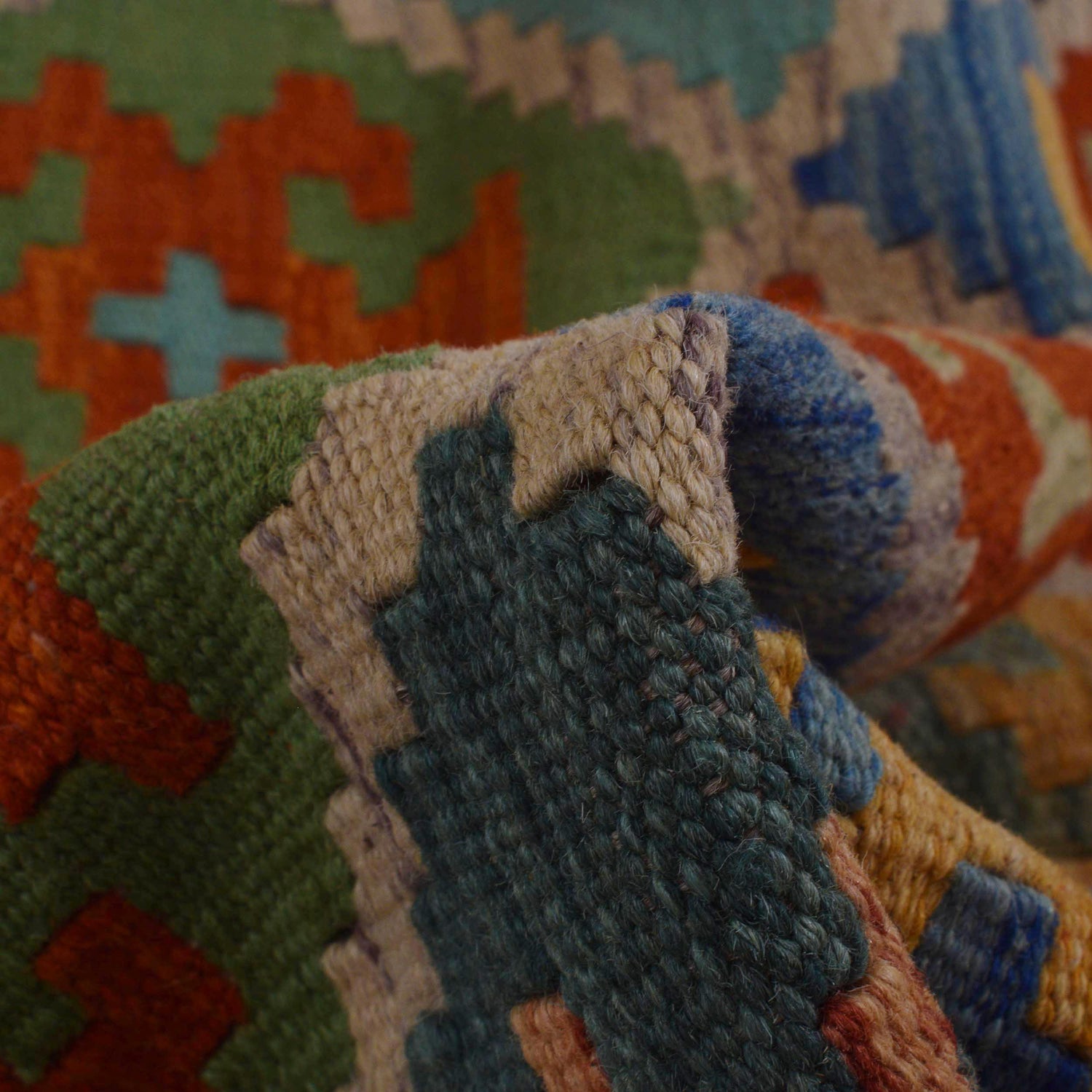 Handmade Vegetable Kelim 3' 5" x 4' 11" (ft) - No. P36139