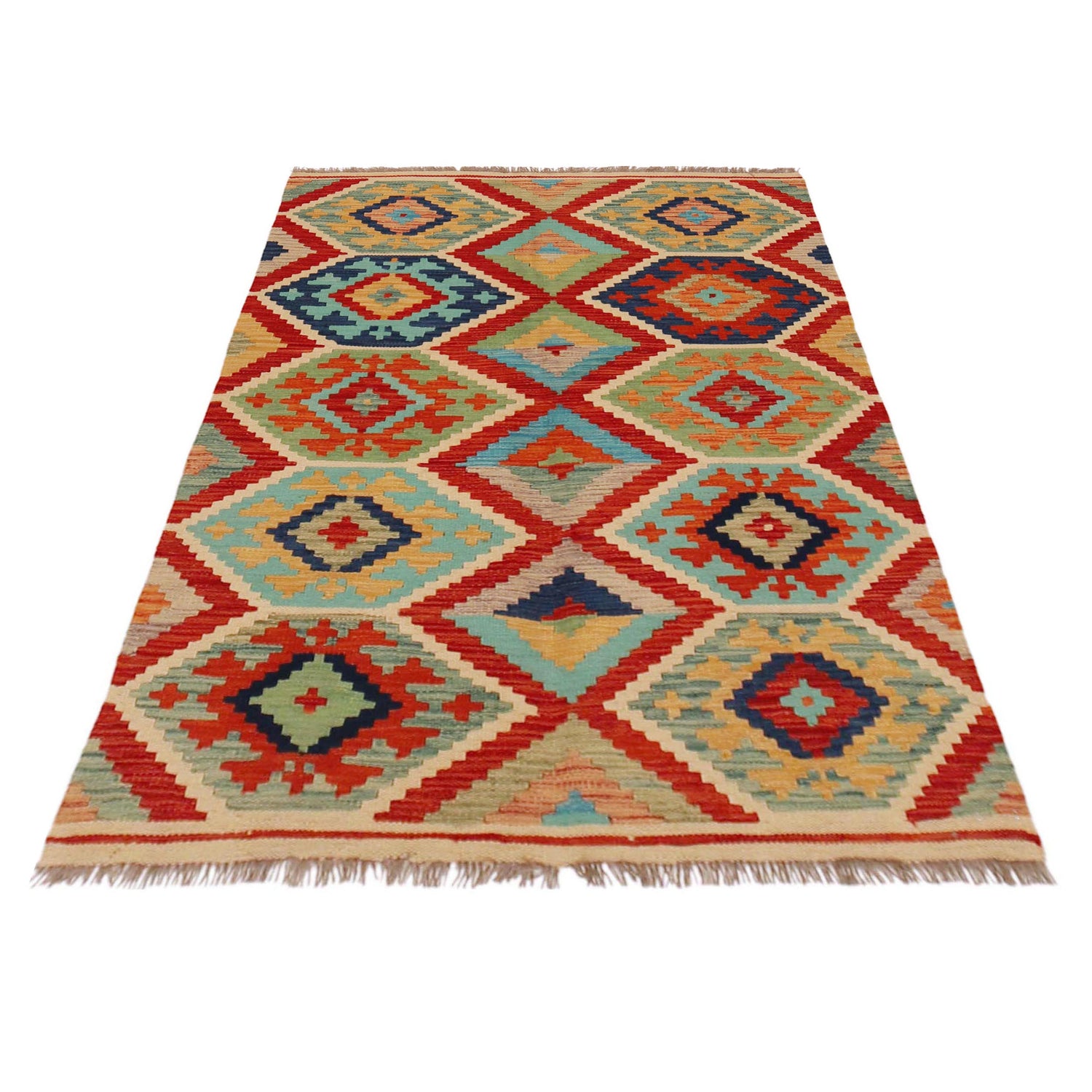 Handmade Vegetable Kilim 3' 5" x 5' 0" (ft) - No. P36140