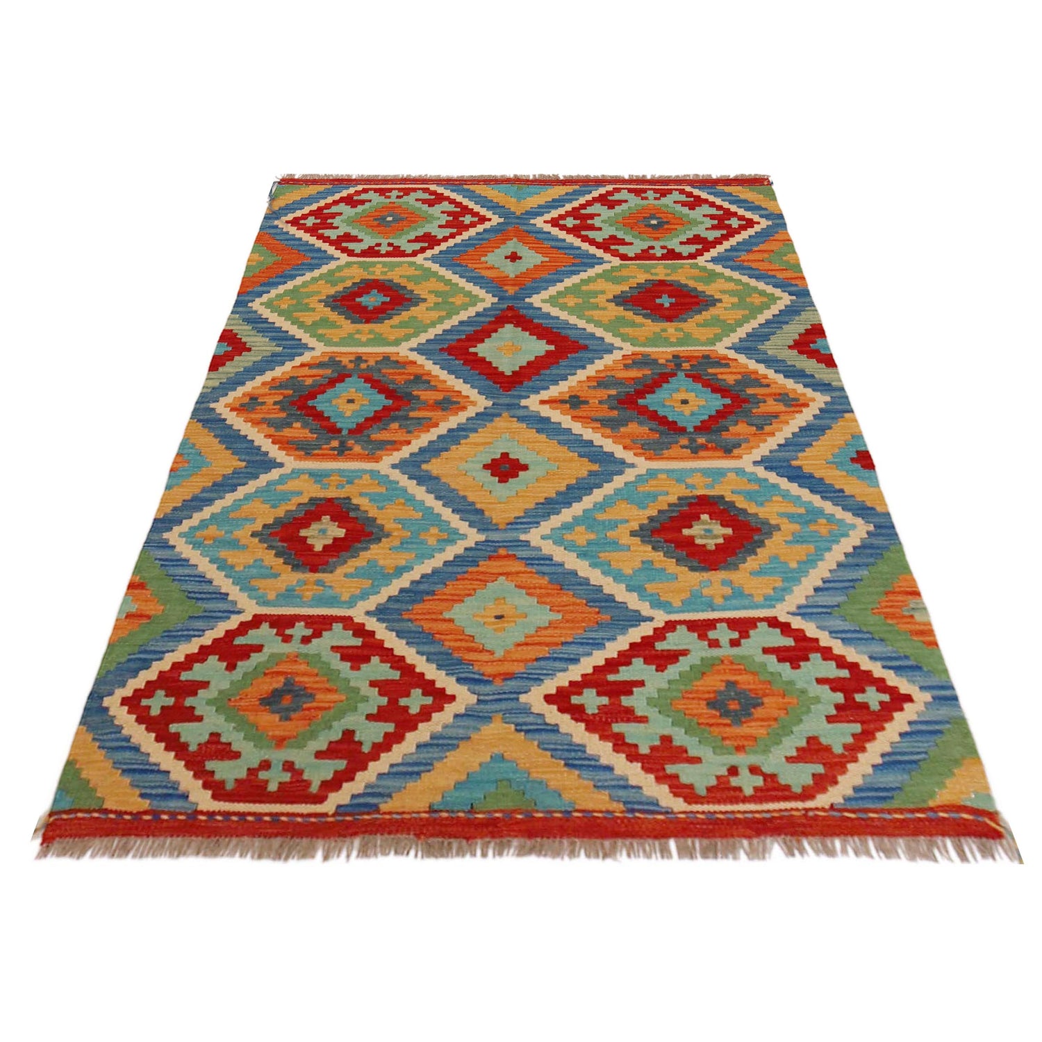 Handmade Vegetable Kelim 3' 4" x 4' 9" (ft) - No. P36141