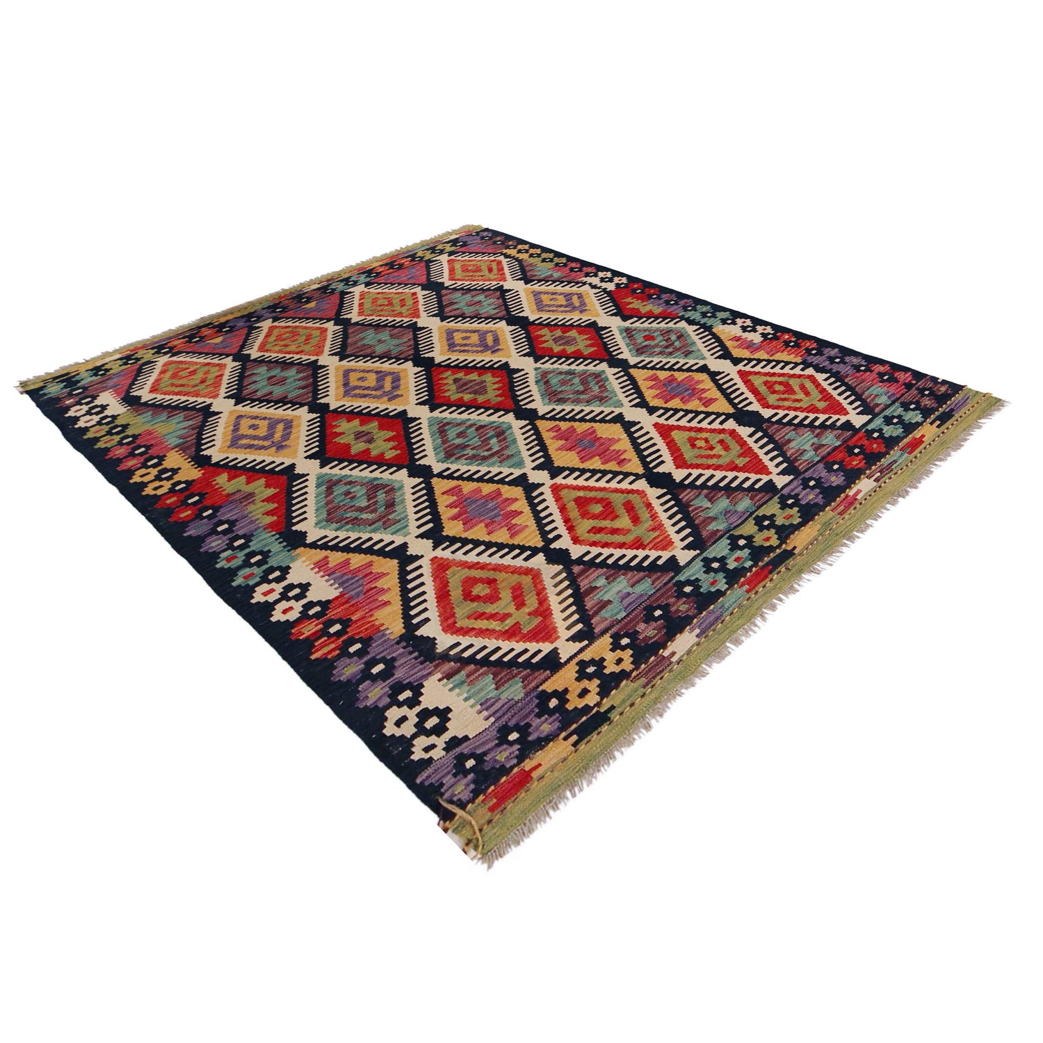 Handmade Vegetable Kilim 5' 2" x 6' 7" (ft) - No. P36142