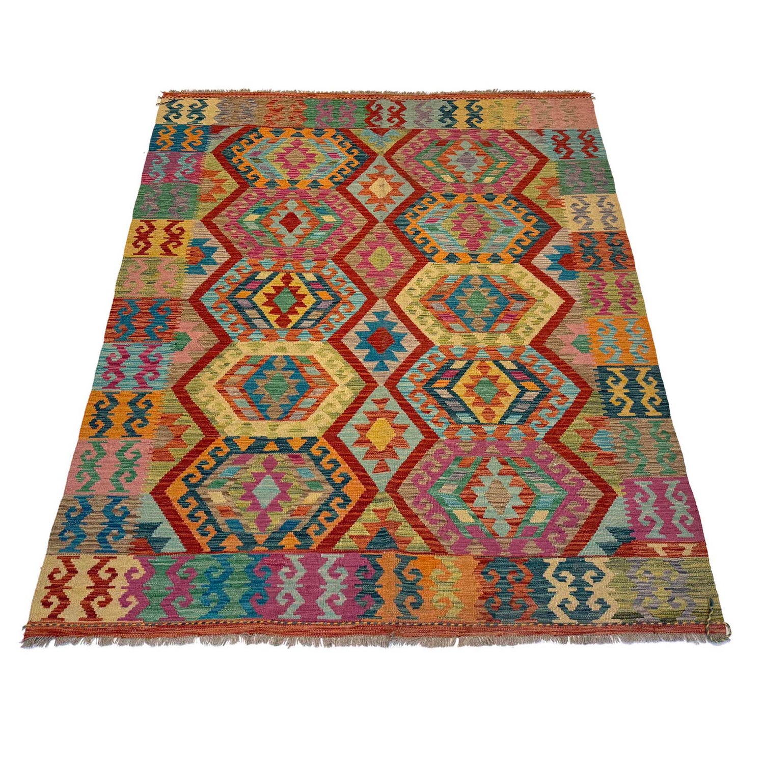 Handmade Vegetable Kilim 5' 11" x 8' 3" (ft) - No. P36143