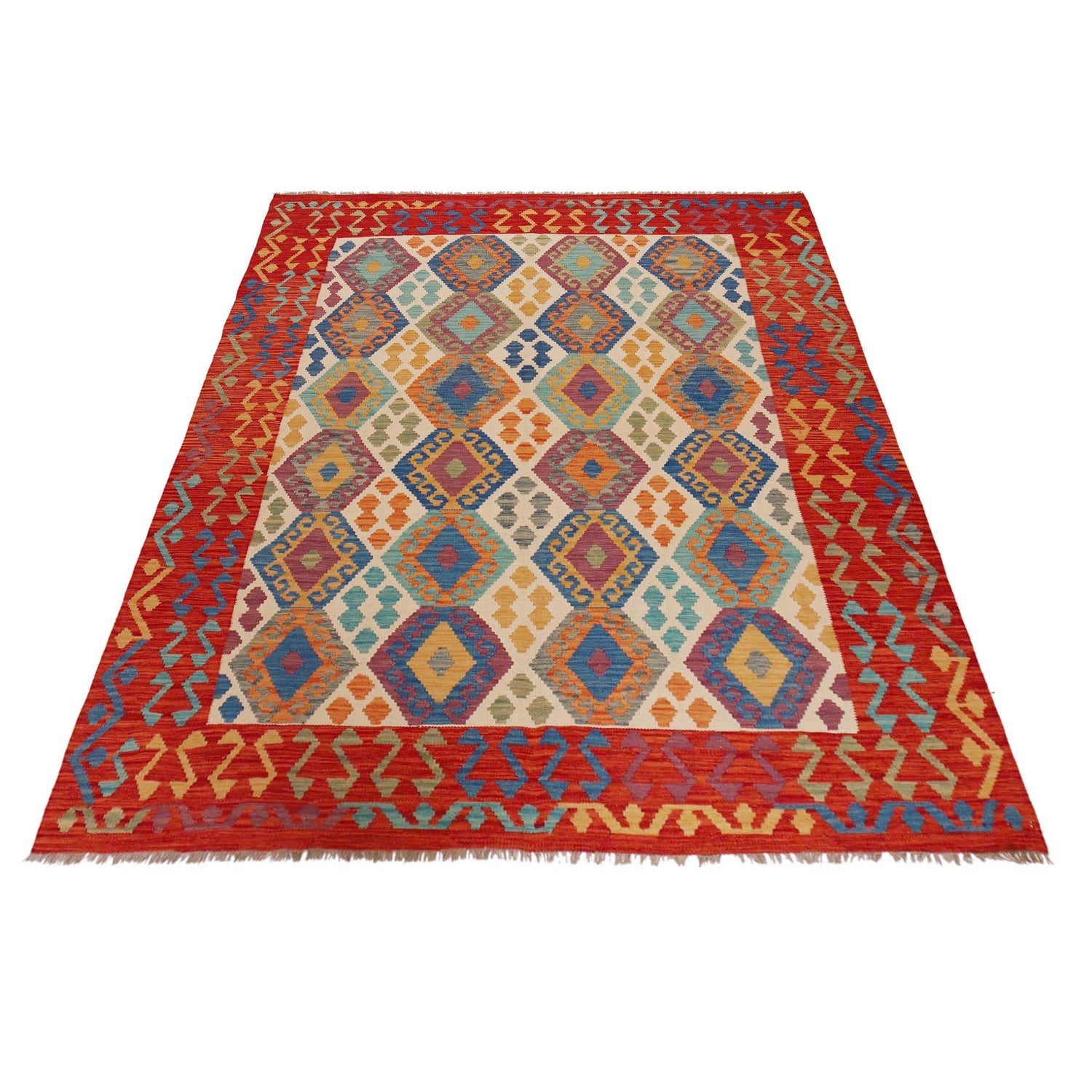 Handmade Vegetable Kilim 6' 0" x 8' 1" (ft) - No. P36144