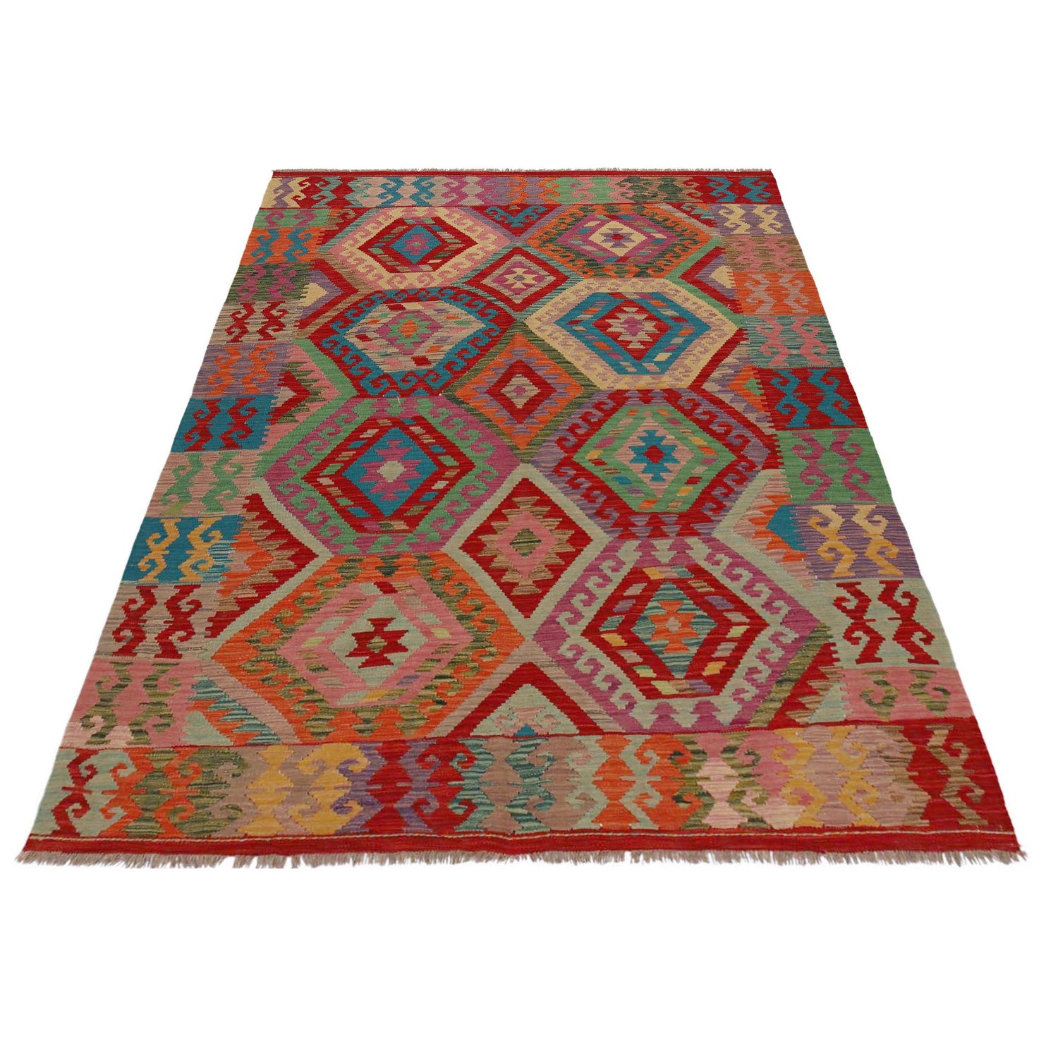 Handmade Vegetable Kilim 5' 8" x 8' 1" (ft) - No. P36146