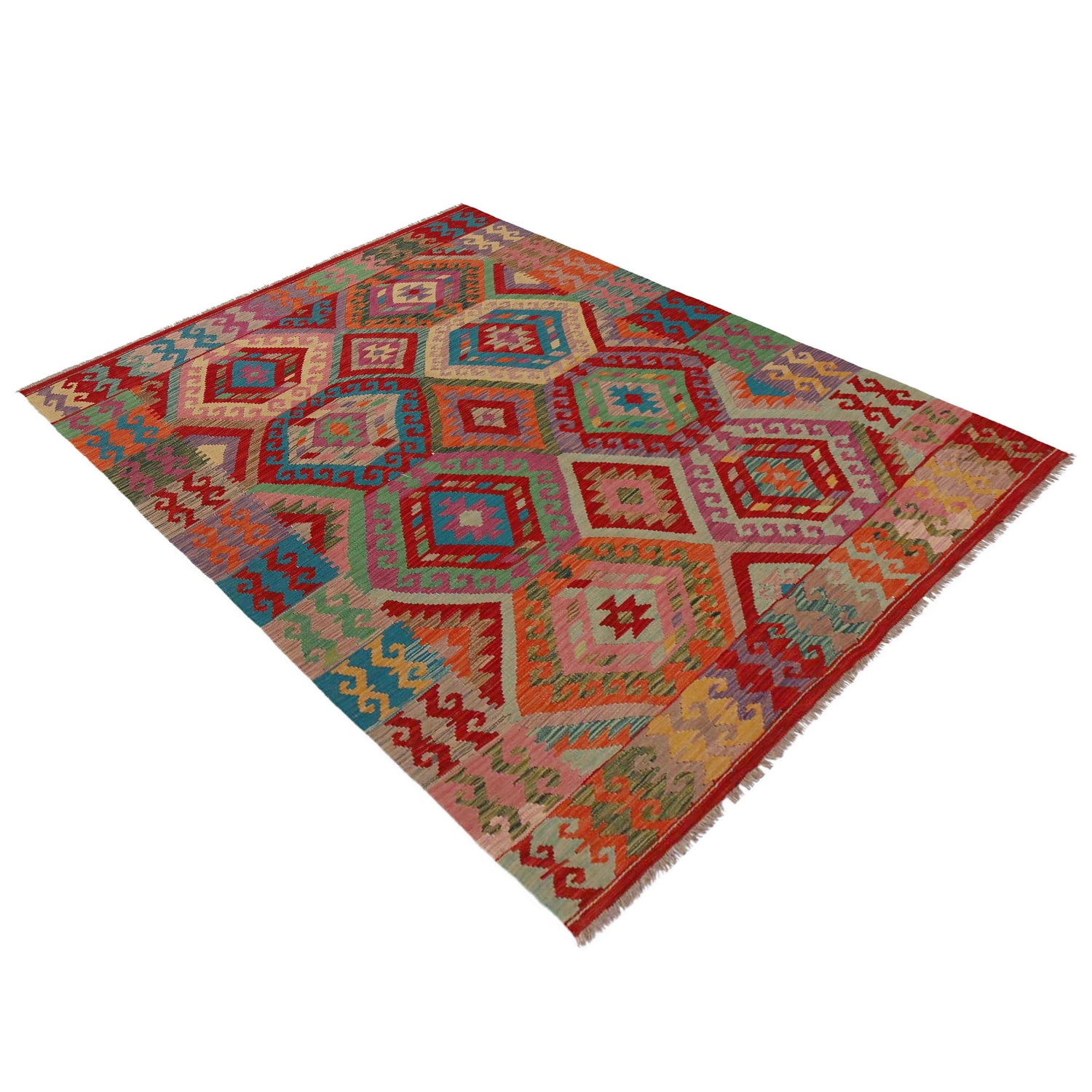 Handmade Vegetable Kilim 5' 8" x 8' 1" (ft) - No. P36146