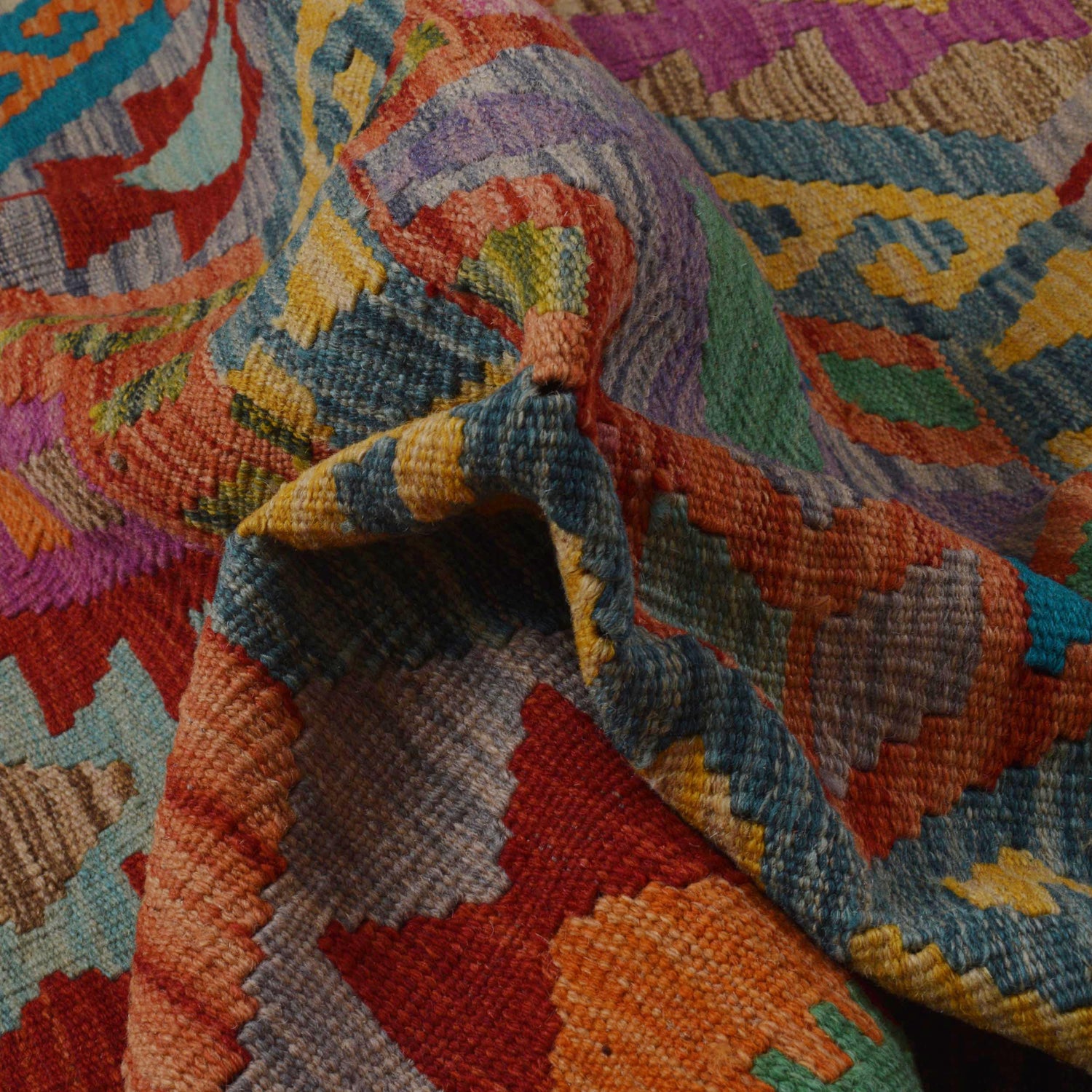 Handmade Vegetable Kelim 5' 10" x 8' 1" (ft) - No. P36147