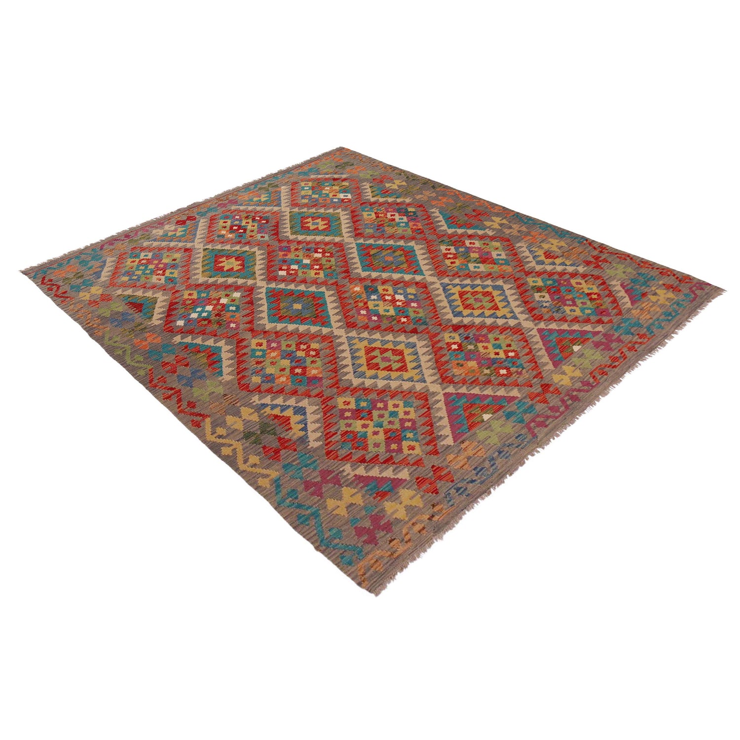 Handmade Vegetable Kilim 6' 3" x 8' 0" (ft) - No. P36150