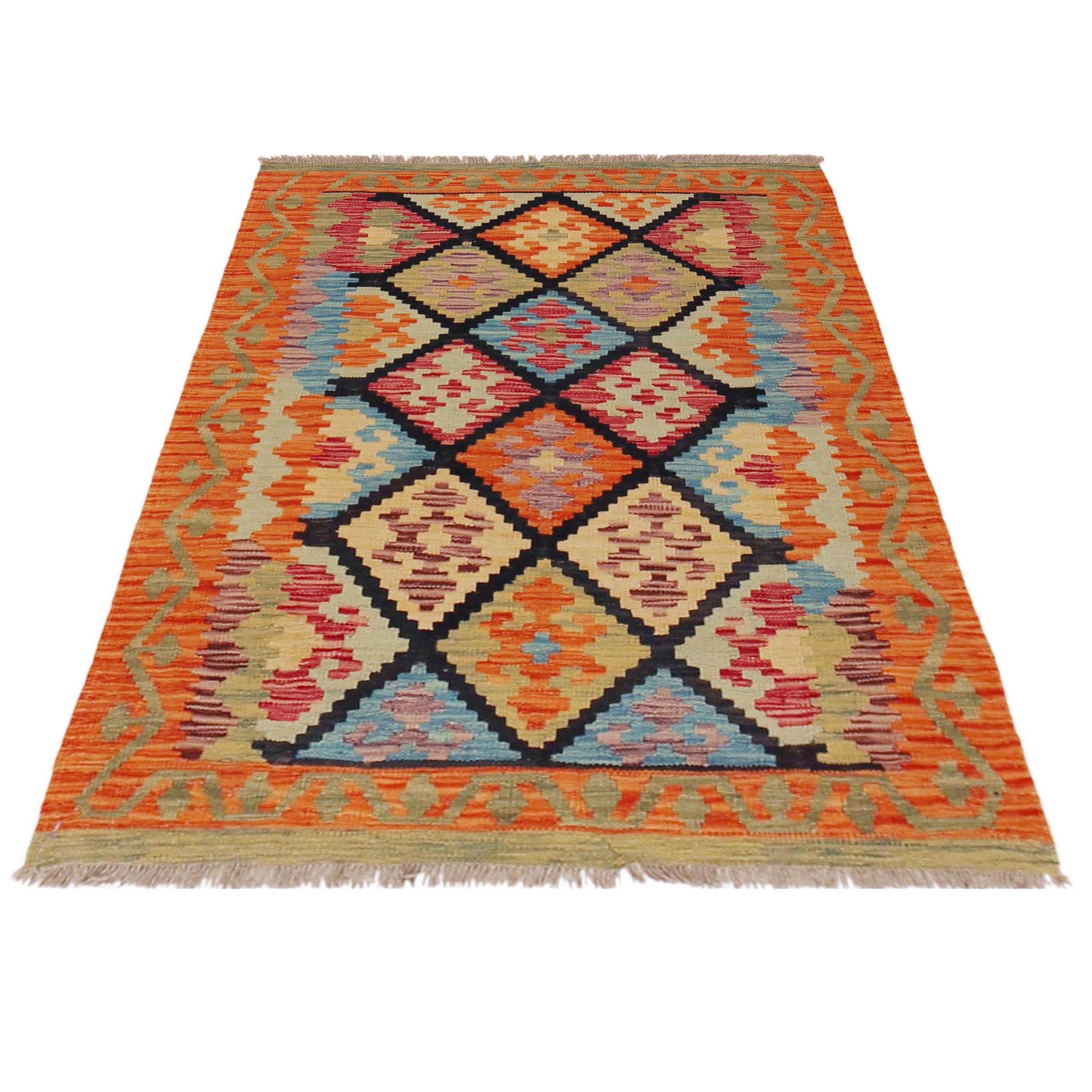 Handmade Vegetable Kelim 2'10" x 4' 0" (ft) - No. P36224