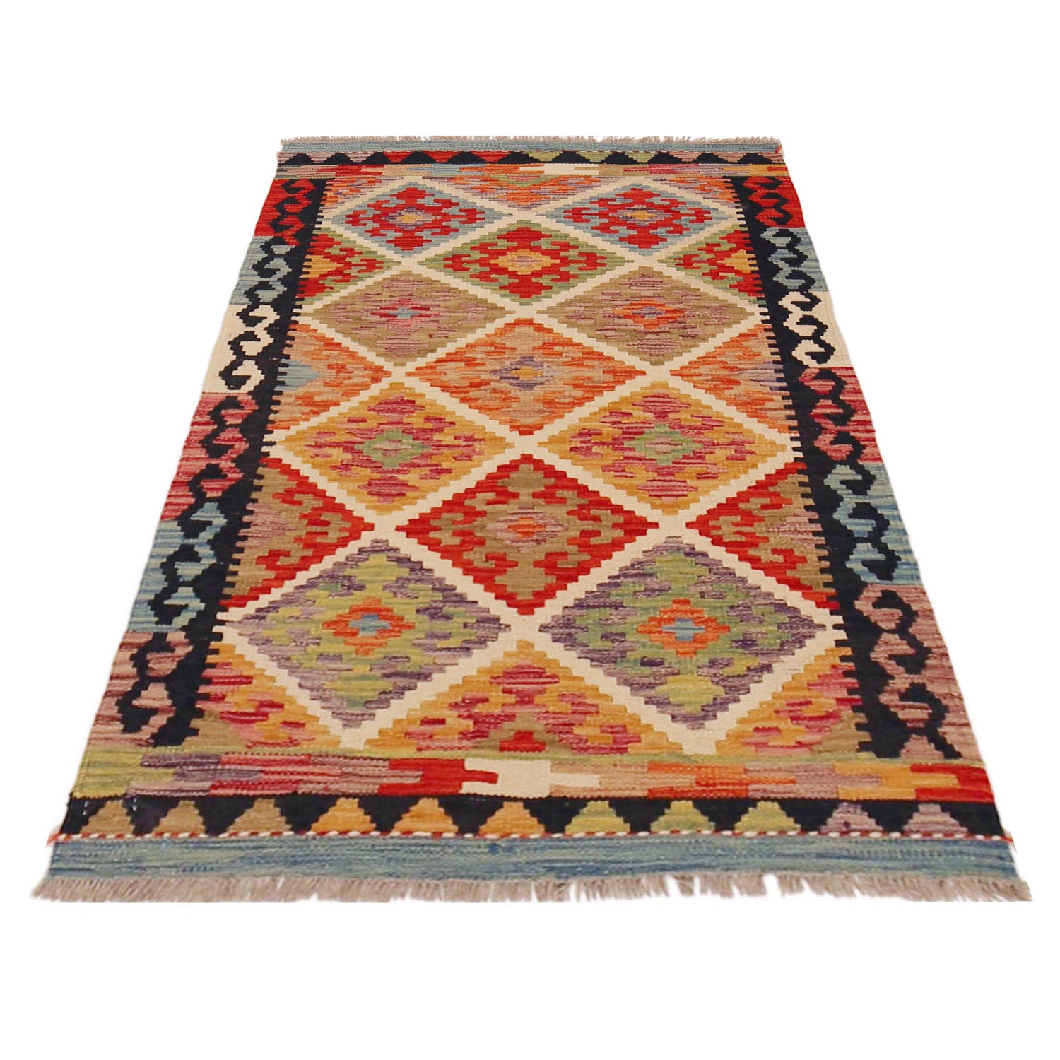 Handmade Vegetable Kelim 2' 7" x 4' 2" (ft) - No. P36228