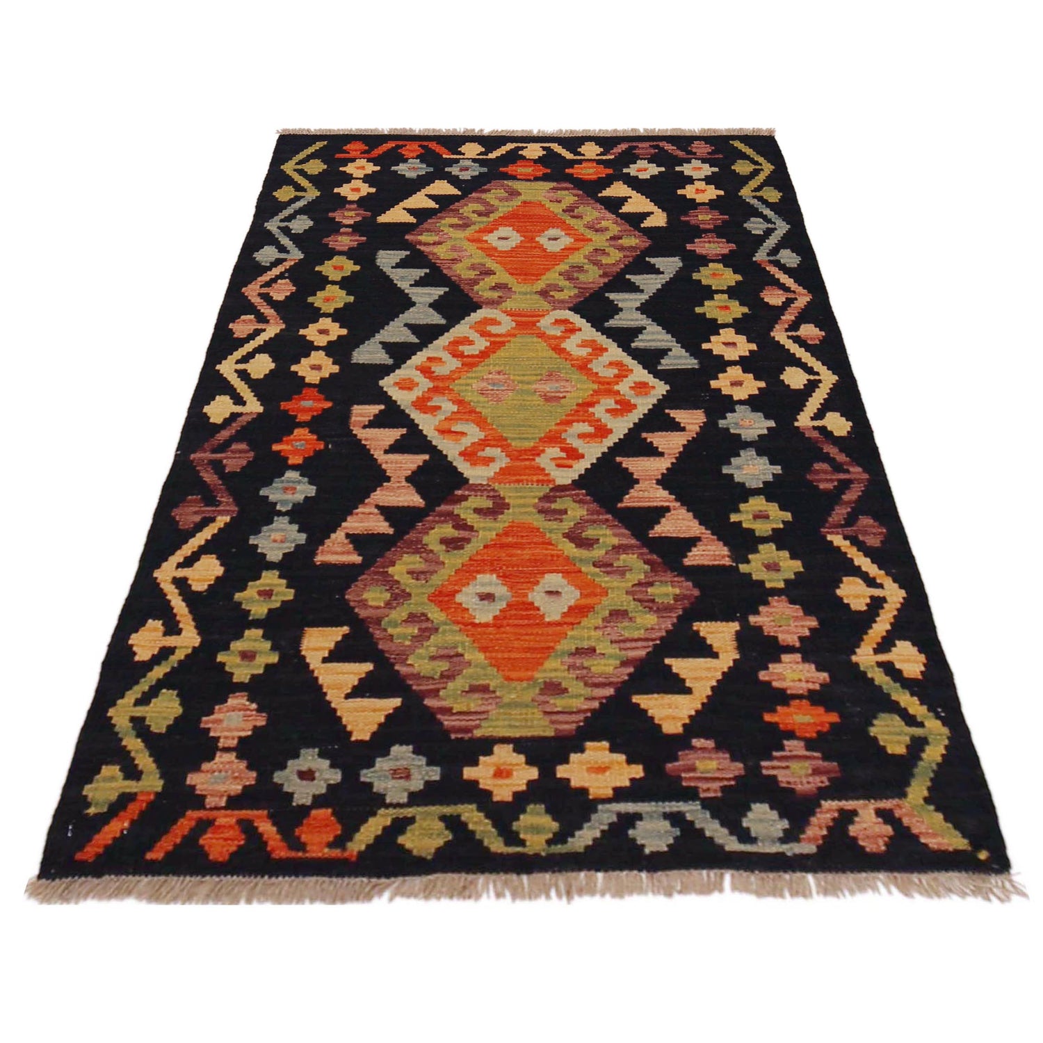 Handmade Vegetable Kilim 2' 7" x 4' 2" (ft) - No. P36229