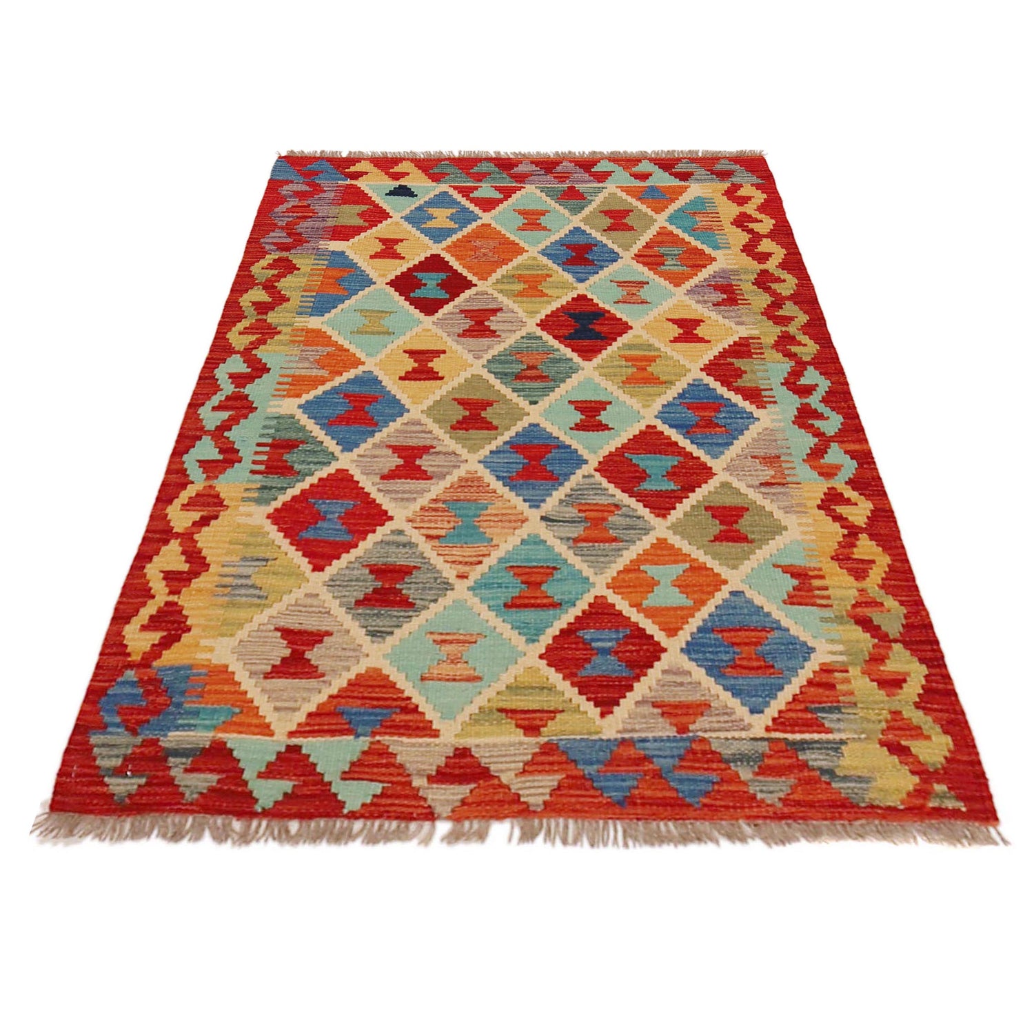 Handmade Vegetable Kelim 2' 9" x 3' 11" (ft) - No. P36230