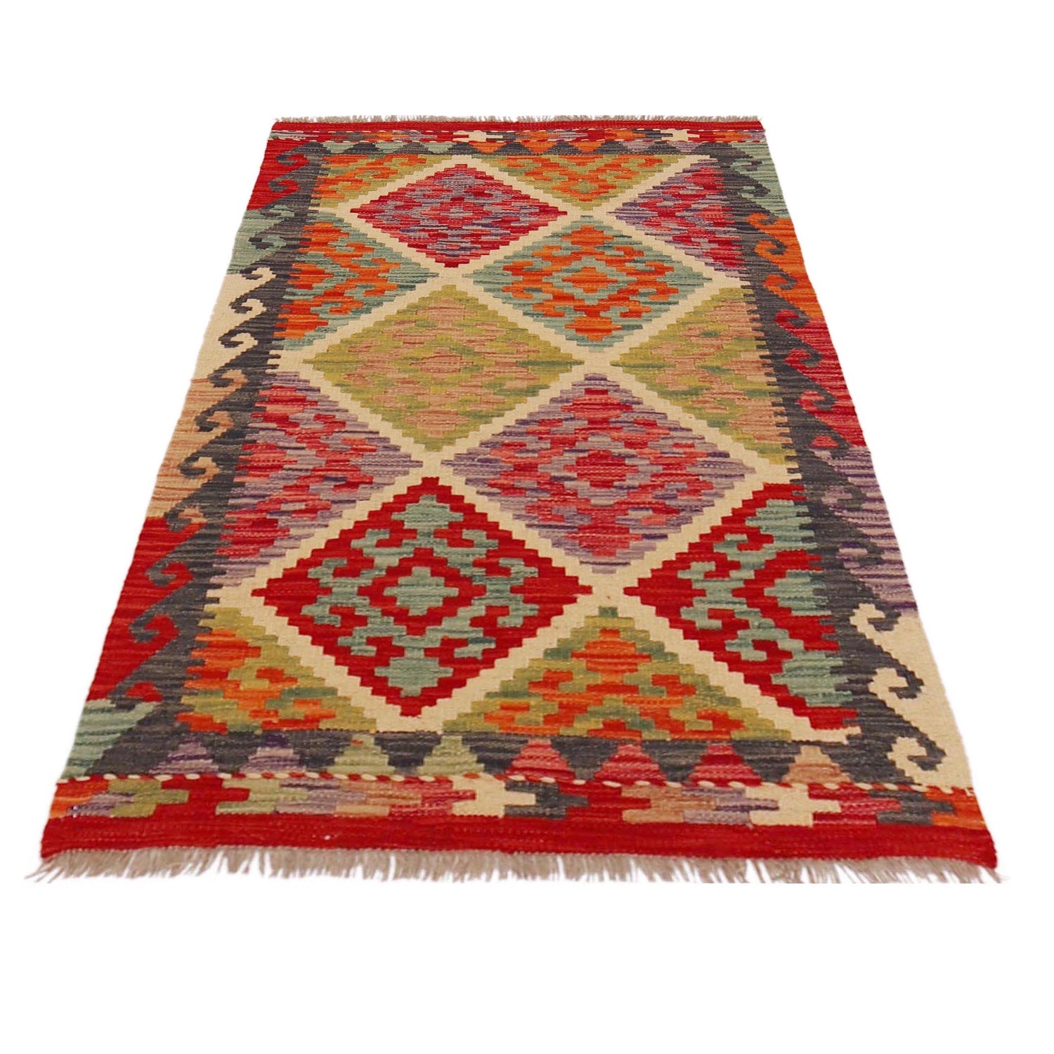 Handmade Vegetable Kilim 2' 7" x 4' 1" (ft) - No. P36235