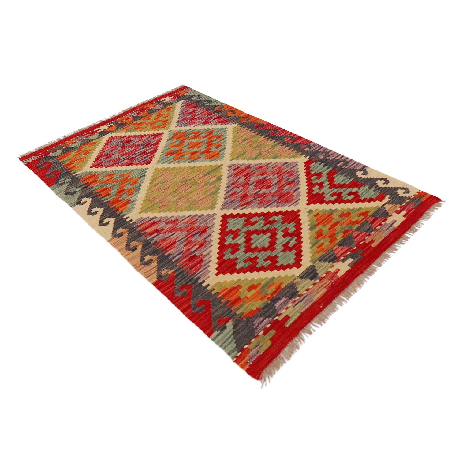 Handmade Vegetable Kilim 2' 7" x 4' 1" (ft) - No. P36235