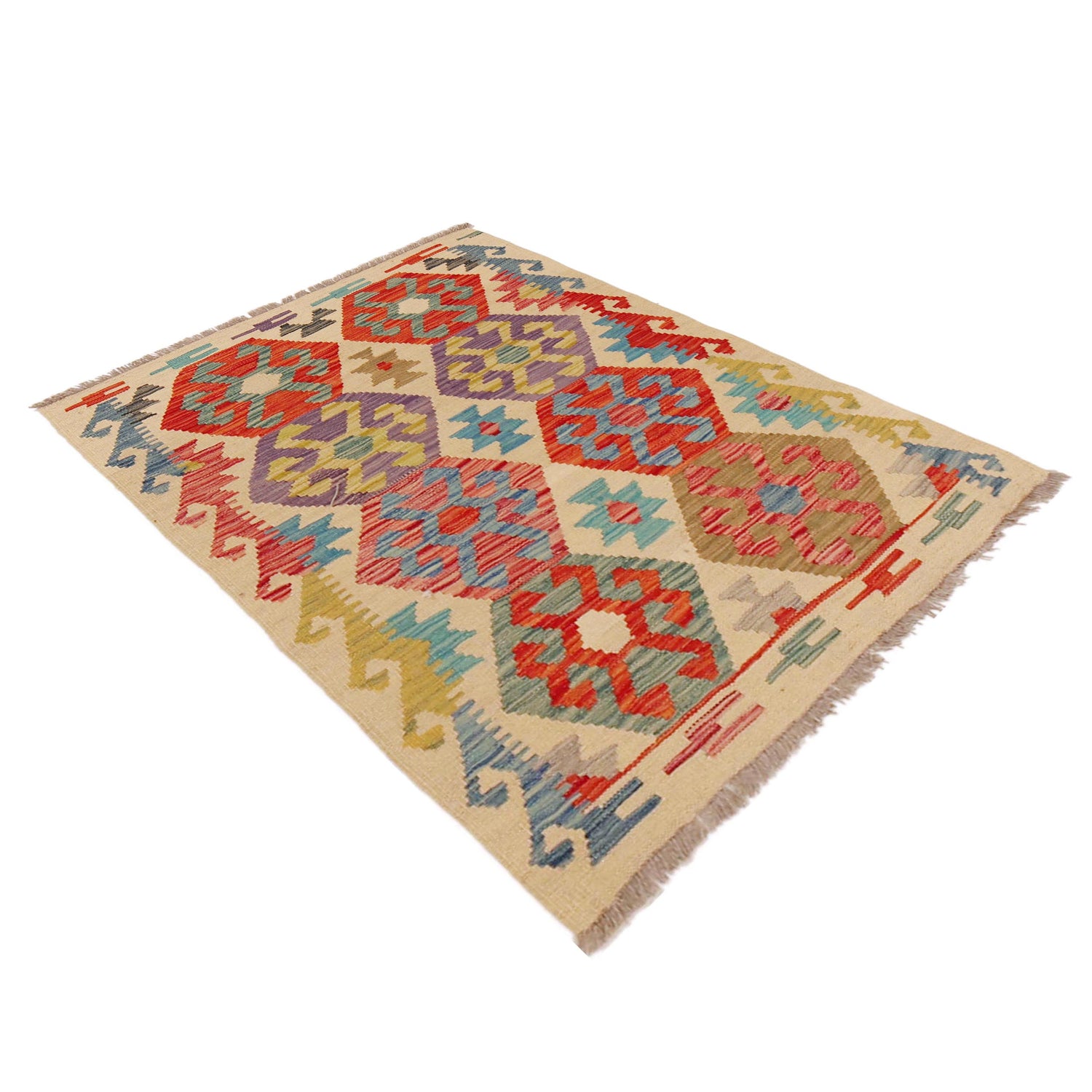 Handmade Vegetable Kelim 2' 9" x 3' 11" (ft) - No. P36238