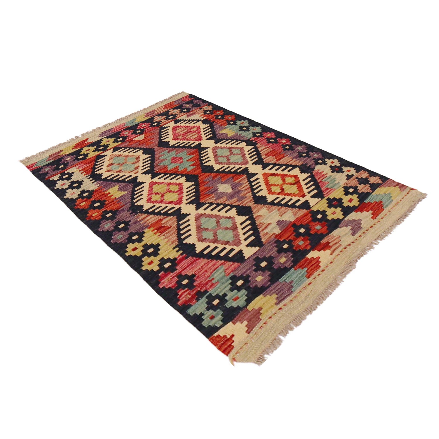 Handmade Vegetable Kelim 2' 6" x 3' 10" (ft) - No. P36240