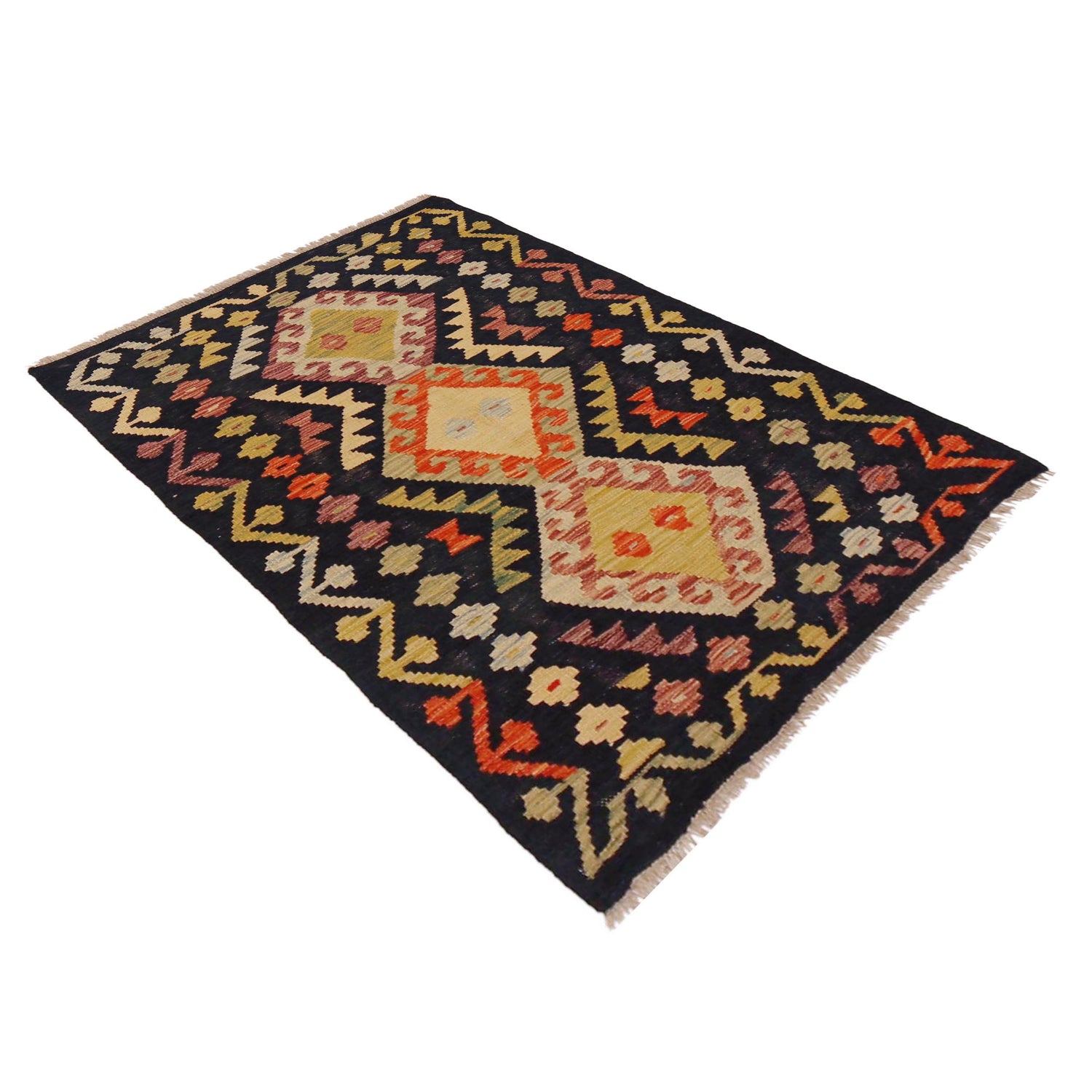 Handmade Vegetable Kelim 2' 9" x 4' 4" (ft) - No. P36250