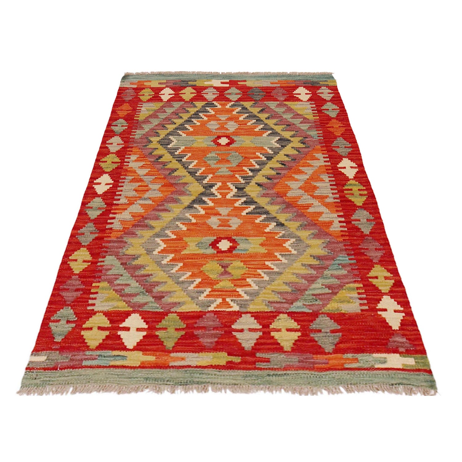 Handmade Vegetable Kilim 2' 7" x 4' 2" (ft) - No. P36251