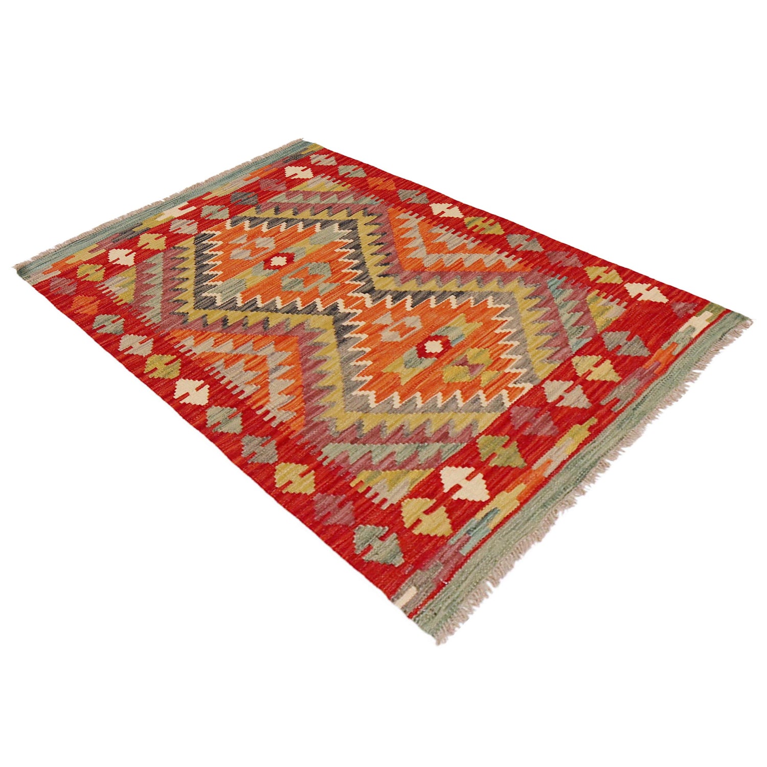 Handmade Vegetable Kilim 2' 7" x 4' 2" (ft) - No. P36251