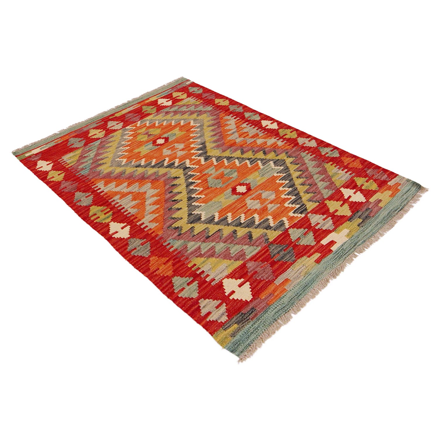 Handmade Vegetable Kilim 2' 7" x 4' 2" (ft) - No. P36251
