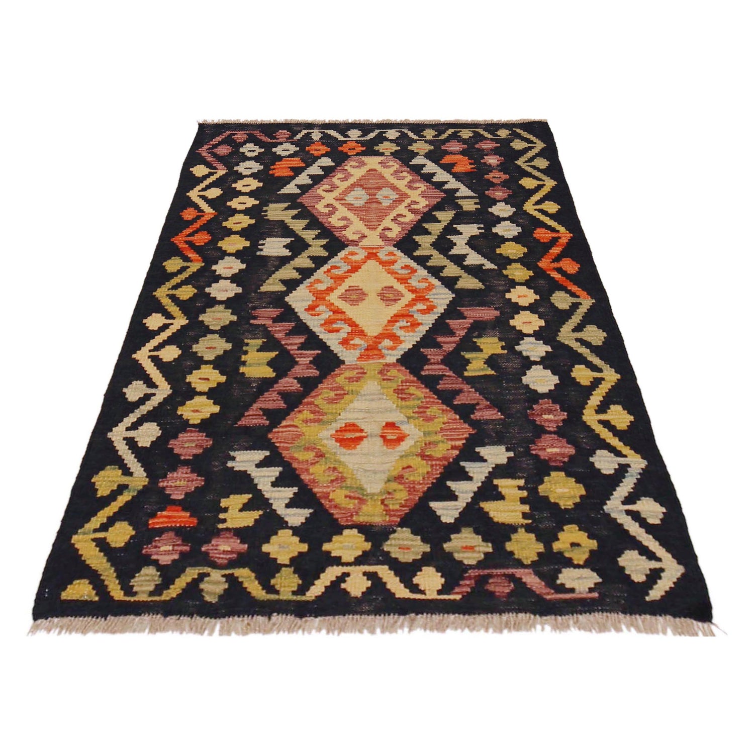 Handmade Vegetable Kelim 2' 9" x 4' 3" (ft) - No. P36252