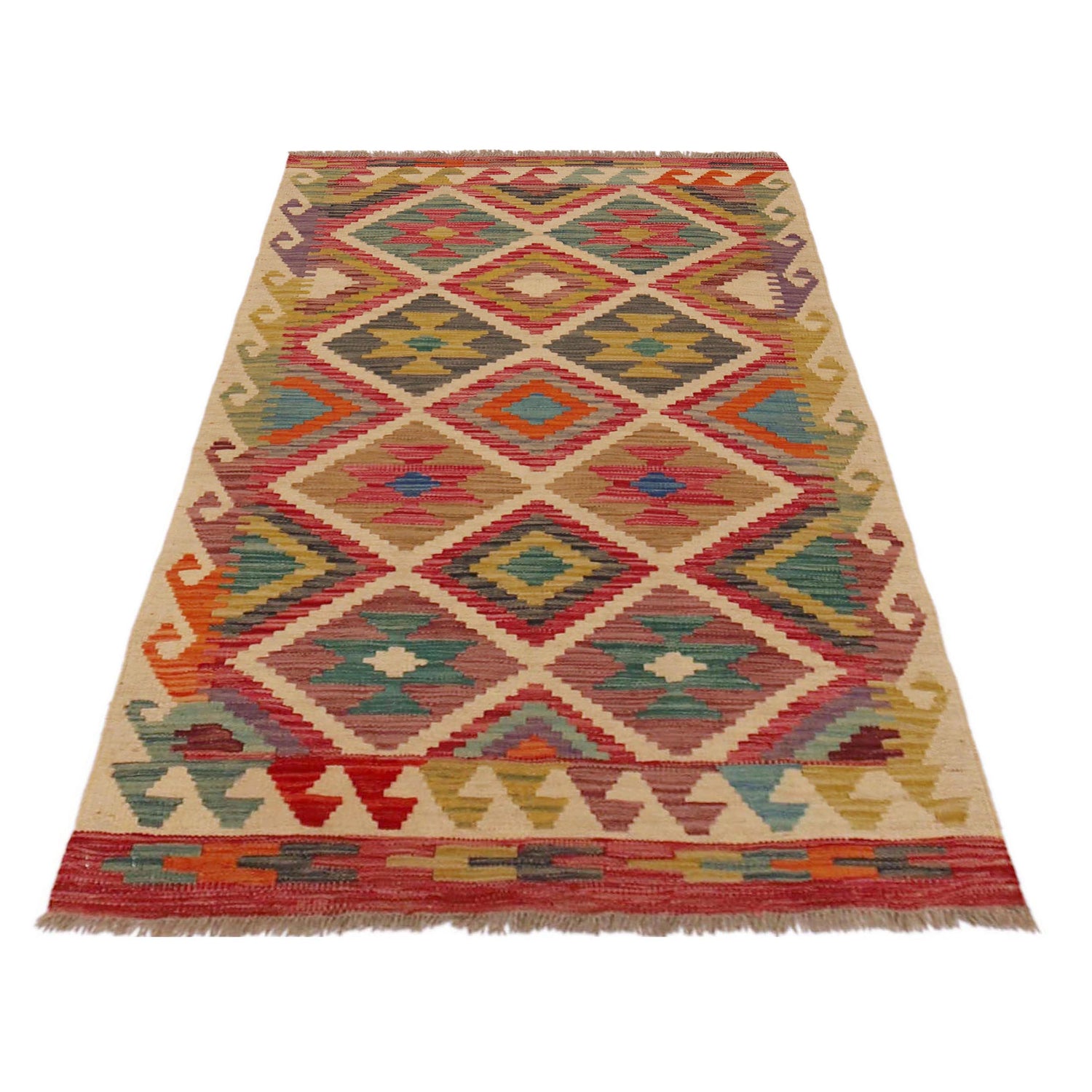 Handmade Vegetable Kilim 2' 9" x 4' 5" (ft) - No. P36255