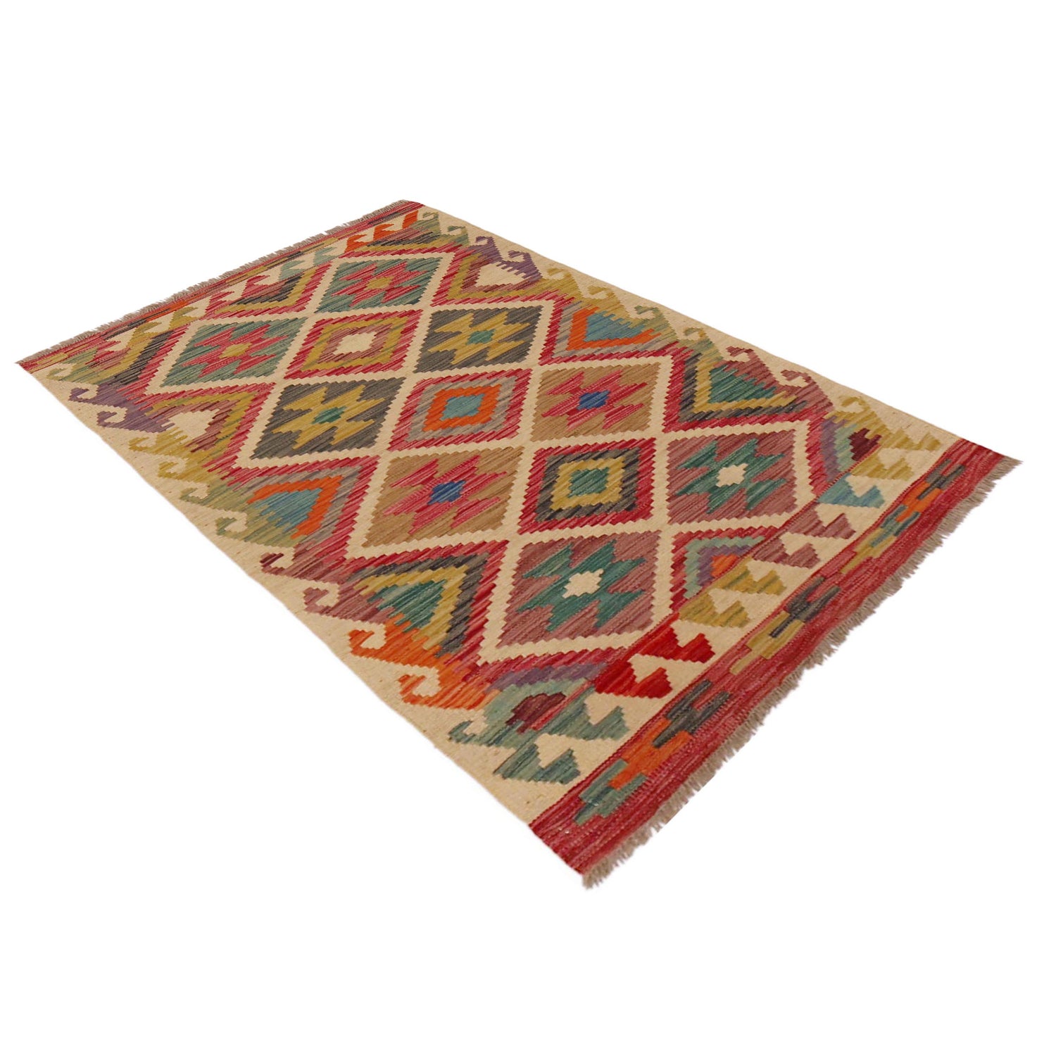 Handmade Vegetable Kilim 2' 9" x 4' 5" (ft) - No. P36255