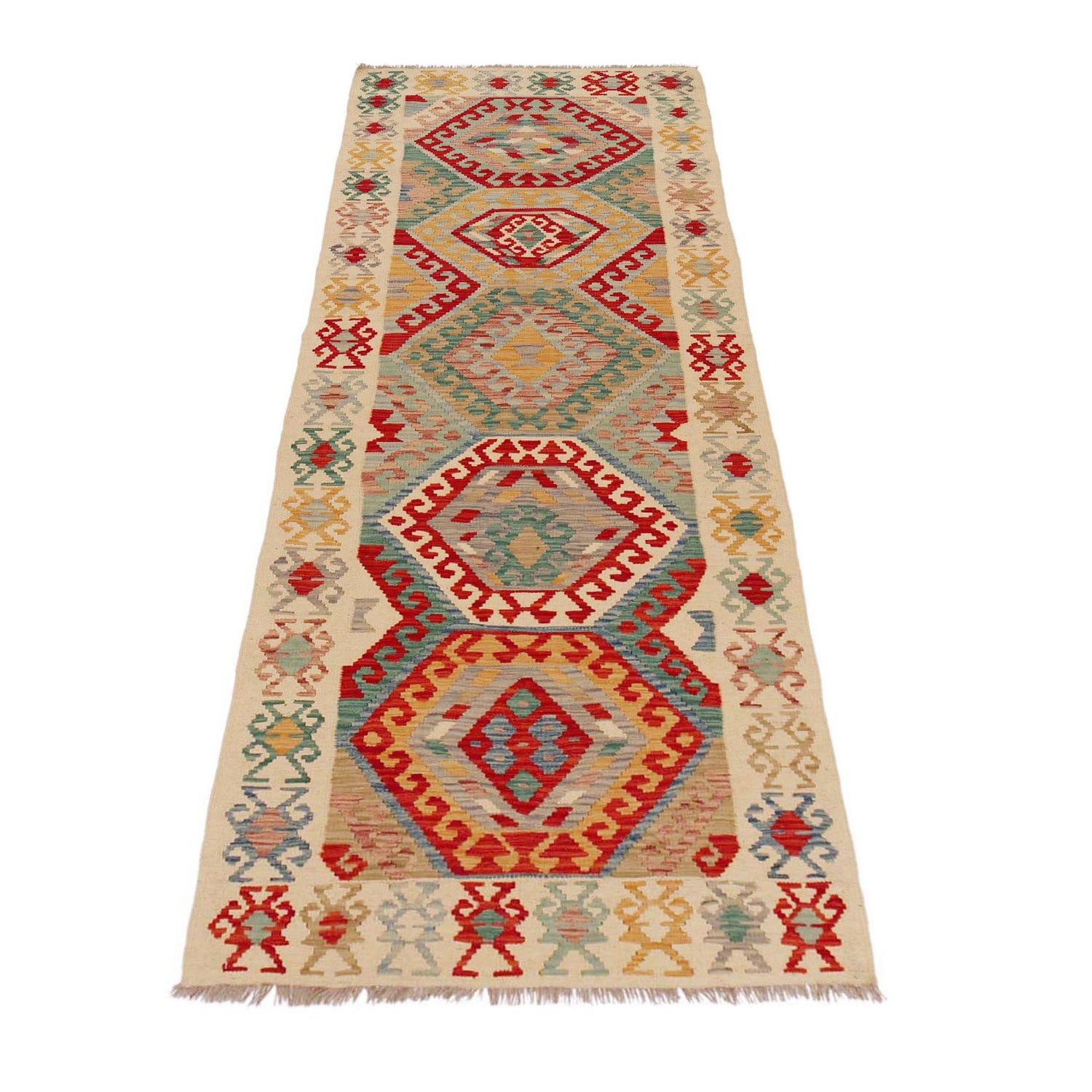 Vegetable Kilim Runner 3' 2" x 9' 4" (ft) - No. P36258