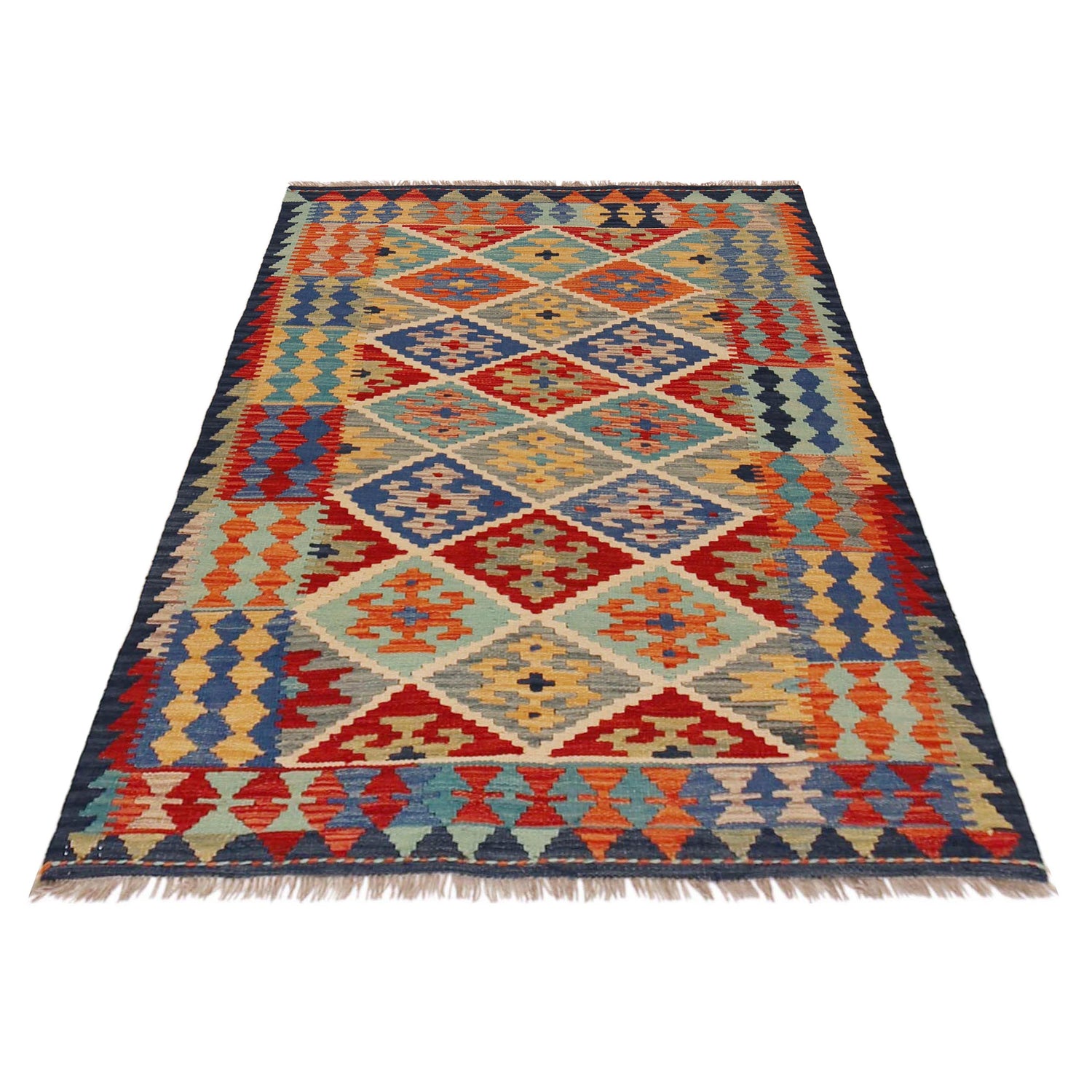 Handmade Vegetable Kilim 3' 5" x 4' 11" (ft) - No. P36262