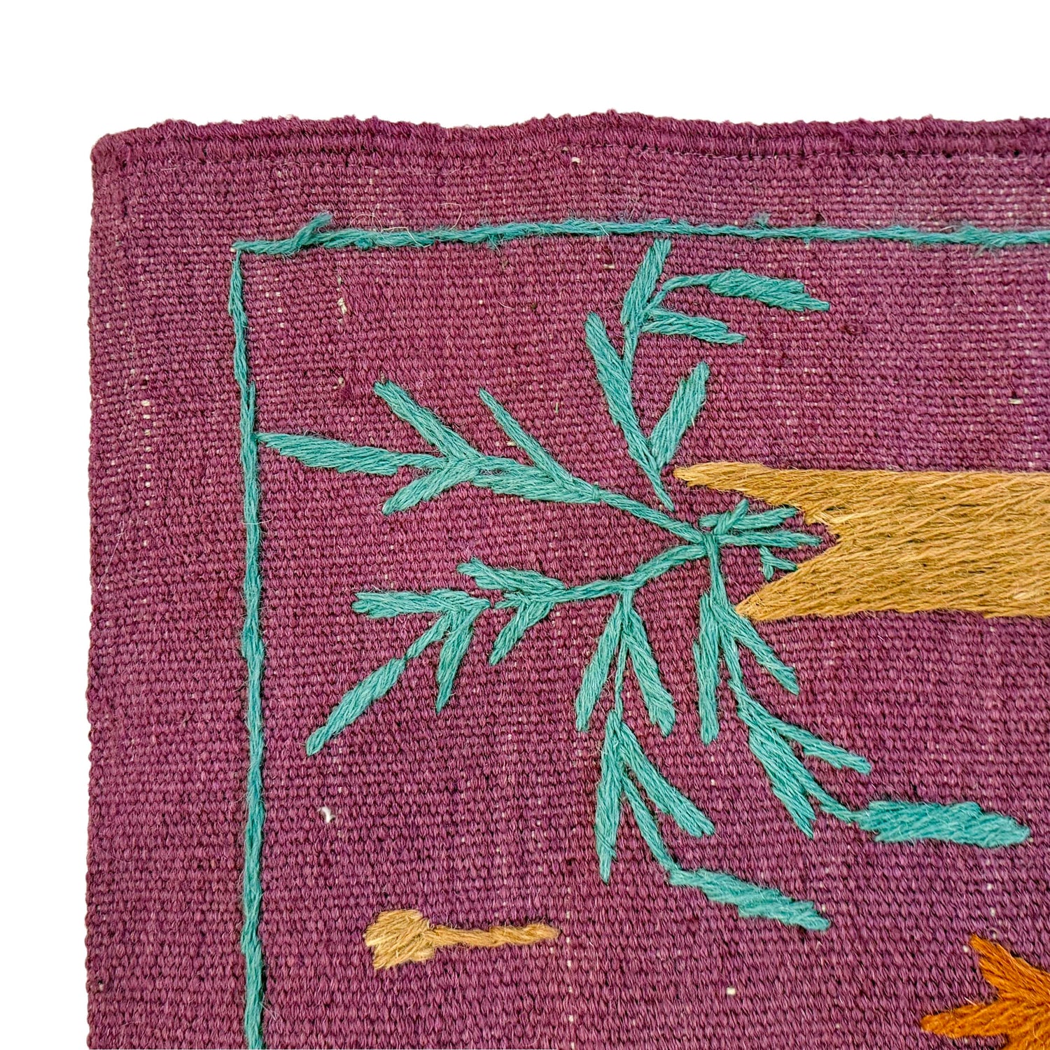 Purple Color Embroidery Flatweave Kilim 2' 7" x 7' 9" (ft)- No. P36544